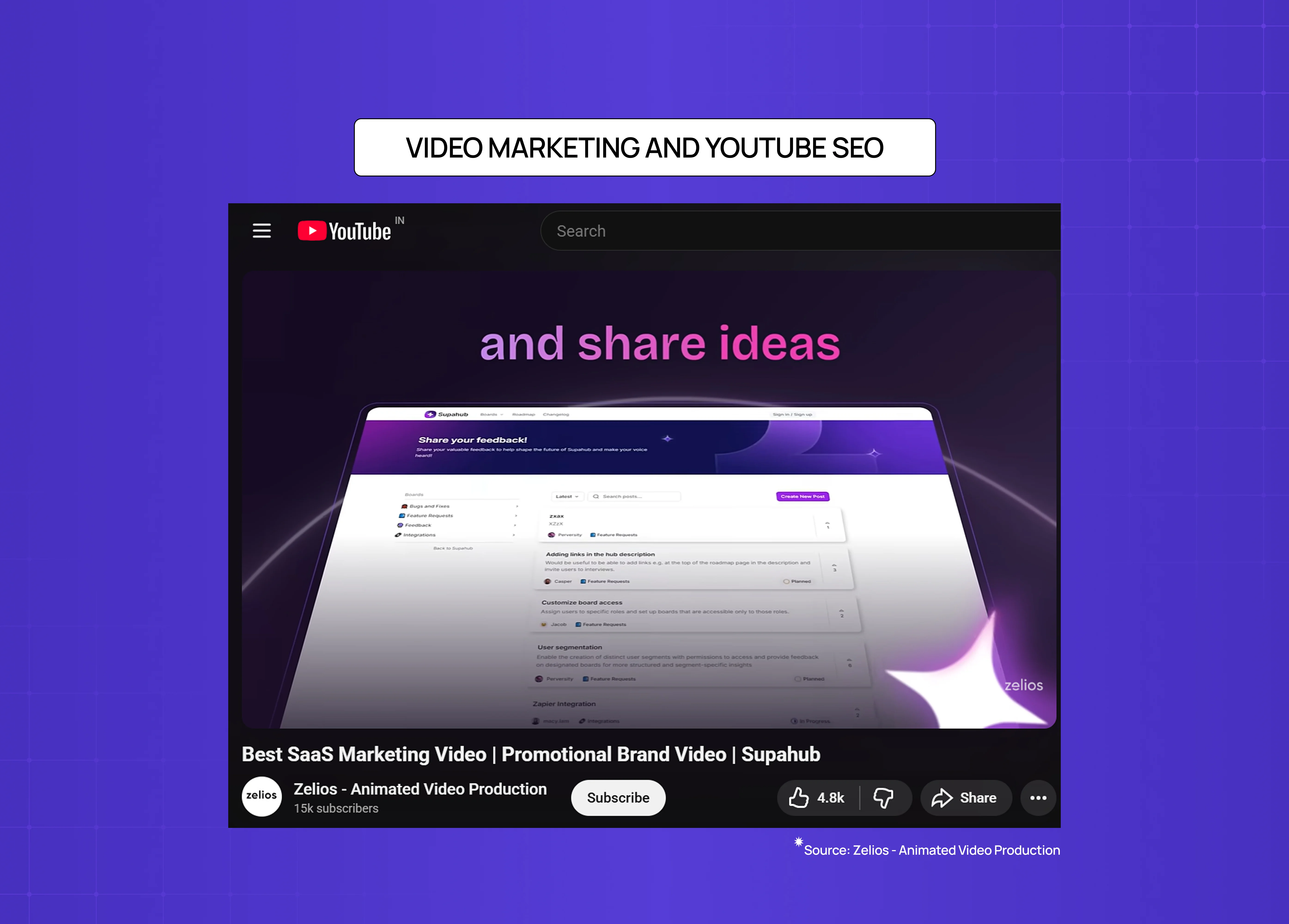YouTube video marketing example highlighting branded promotional content and optimization for video discoverability.
