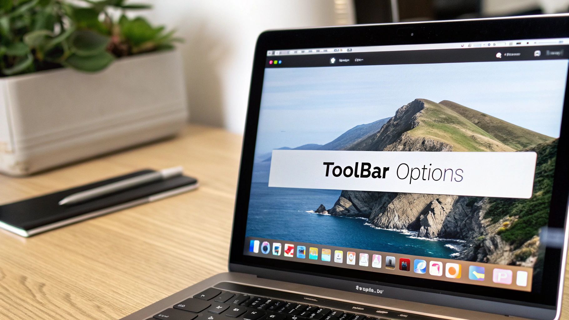Mac user accessing the Screenshot toolbar's options menu