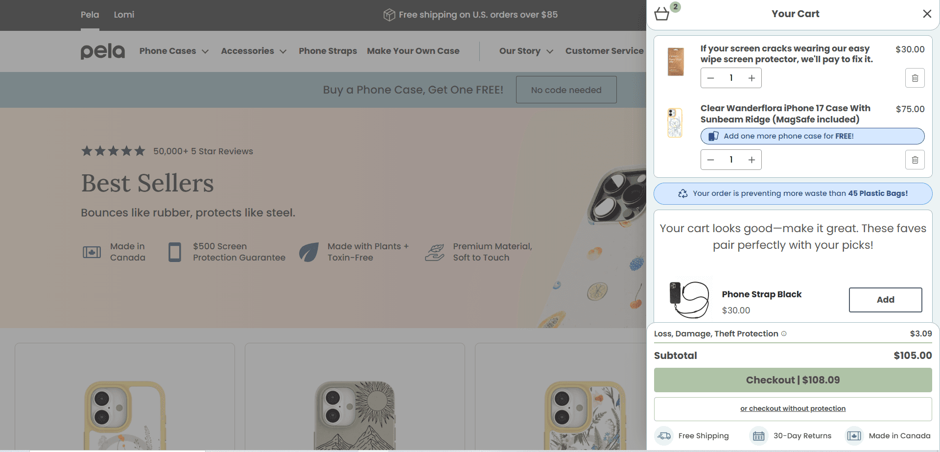 Cart Upsell example in Shopify
