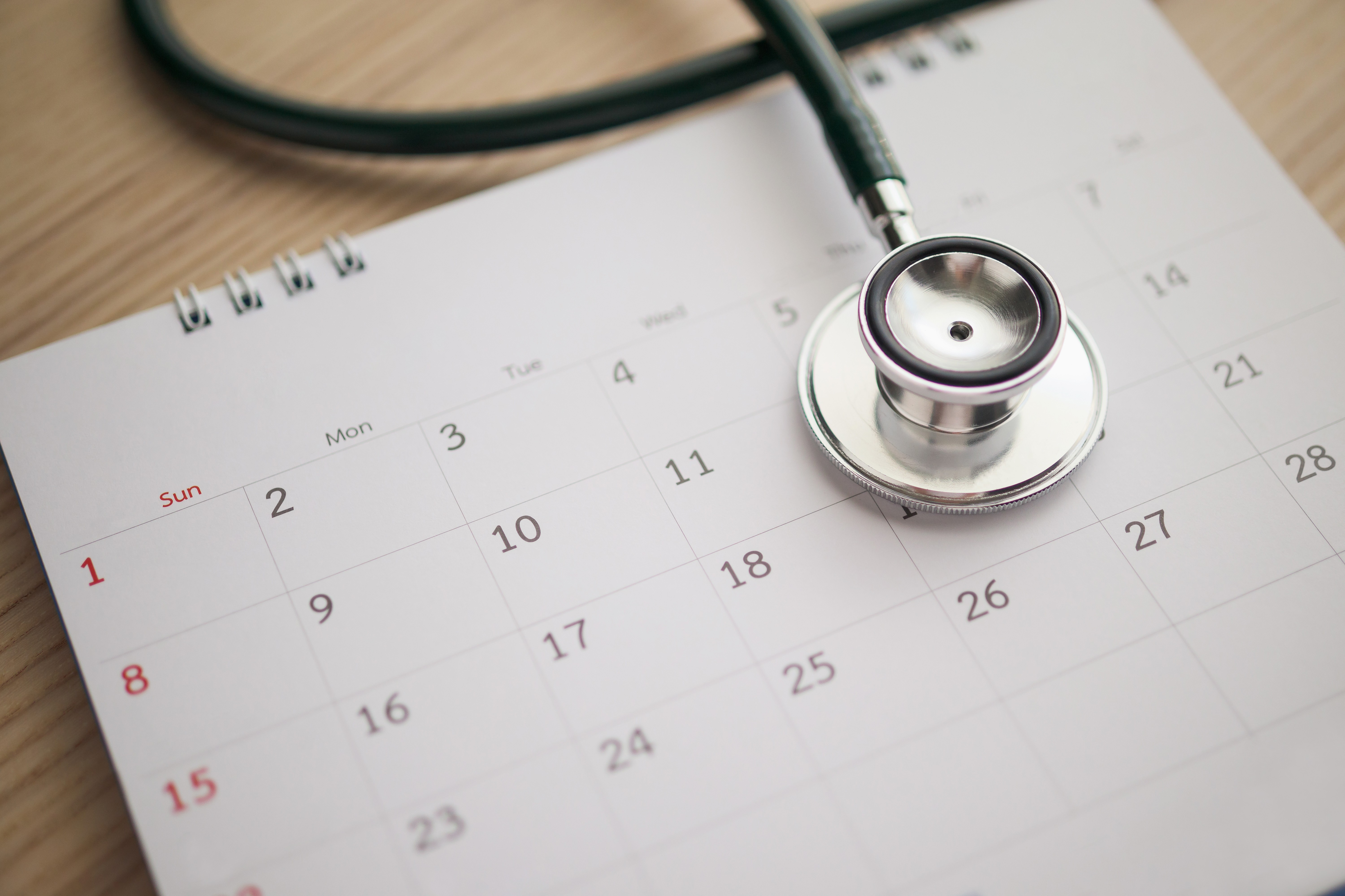 A Stethoscope on a calendar