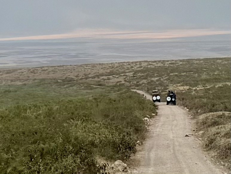 Descending into the Ngorongoro crater