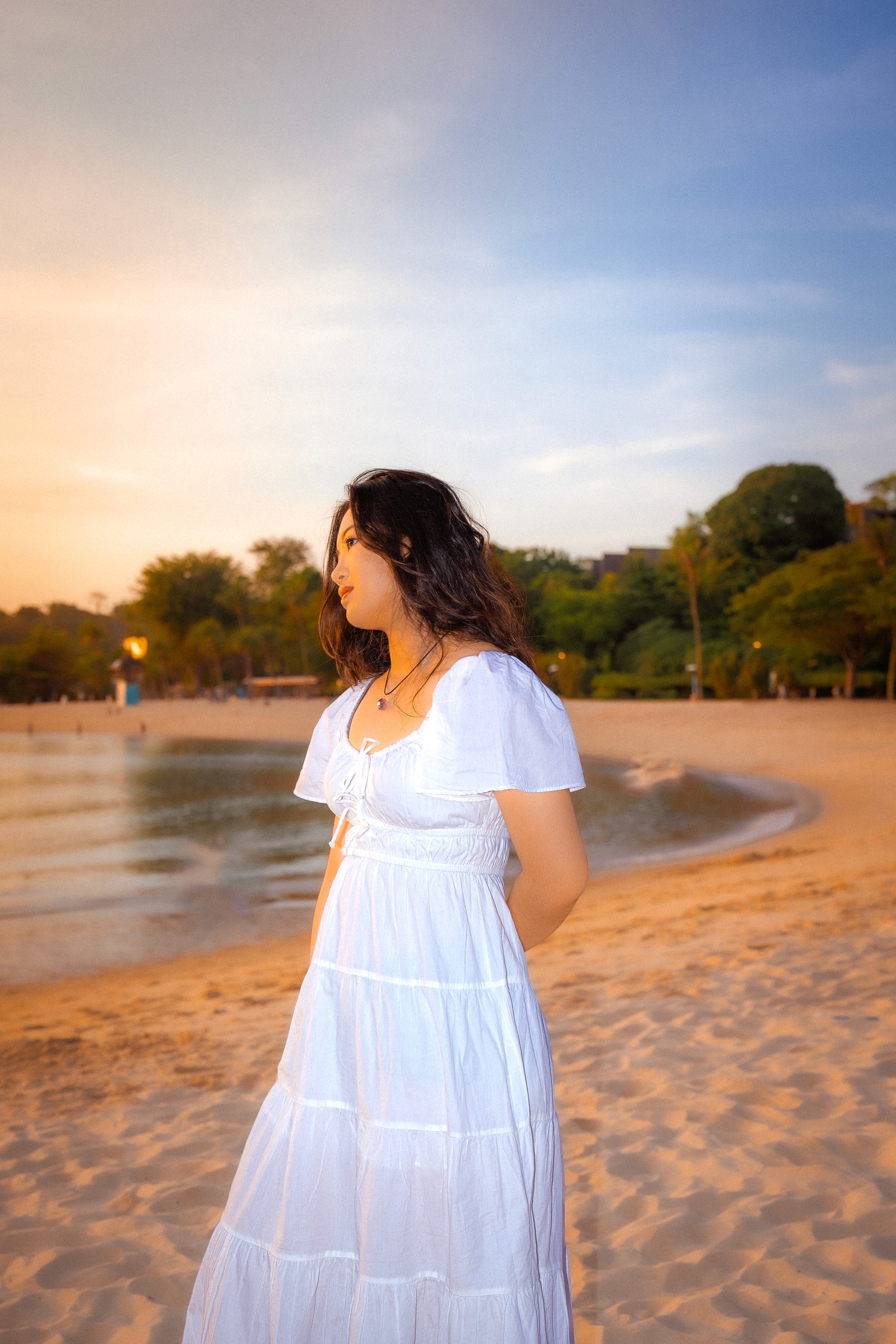 Scenic shot featuring AKAR artist, Lana Lajarca, at the seaside