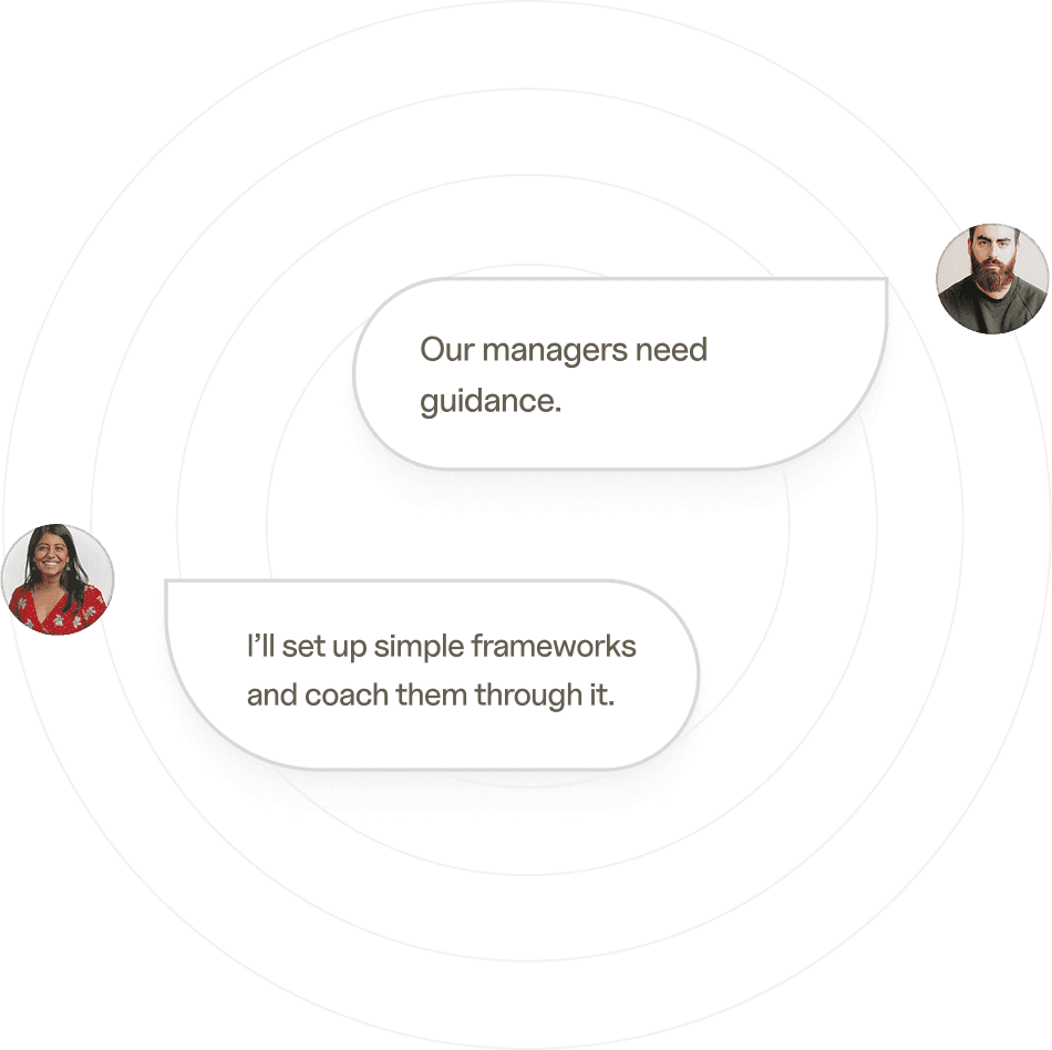Image of 2 people chatting