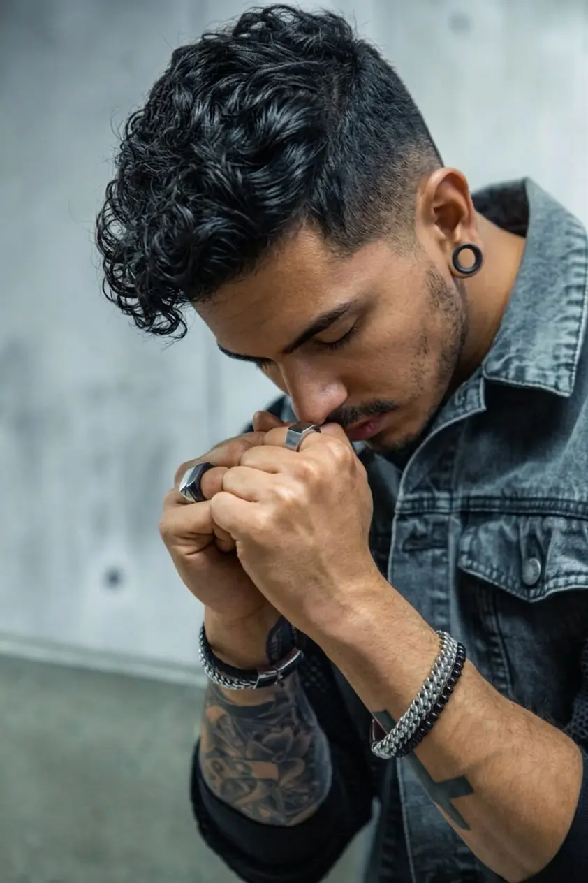 man praying with pierced ears in austin