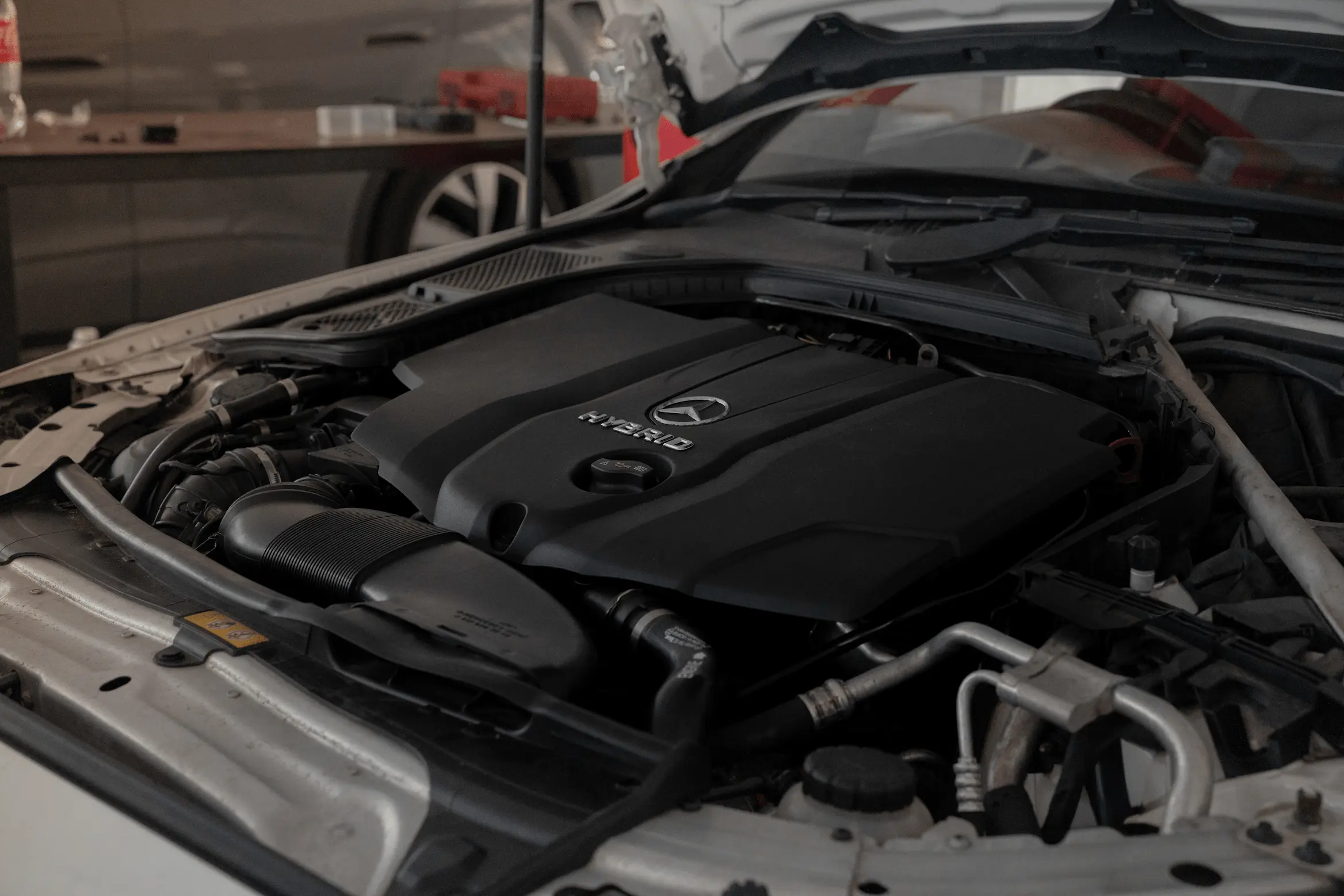Vehicle getting repaired