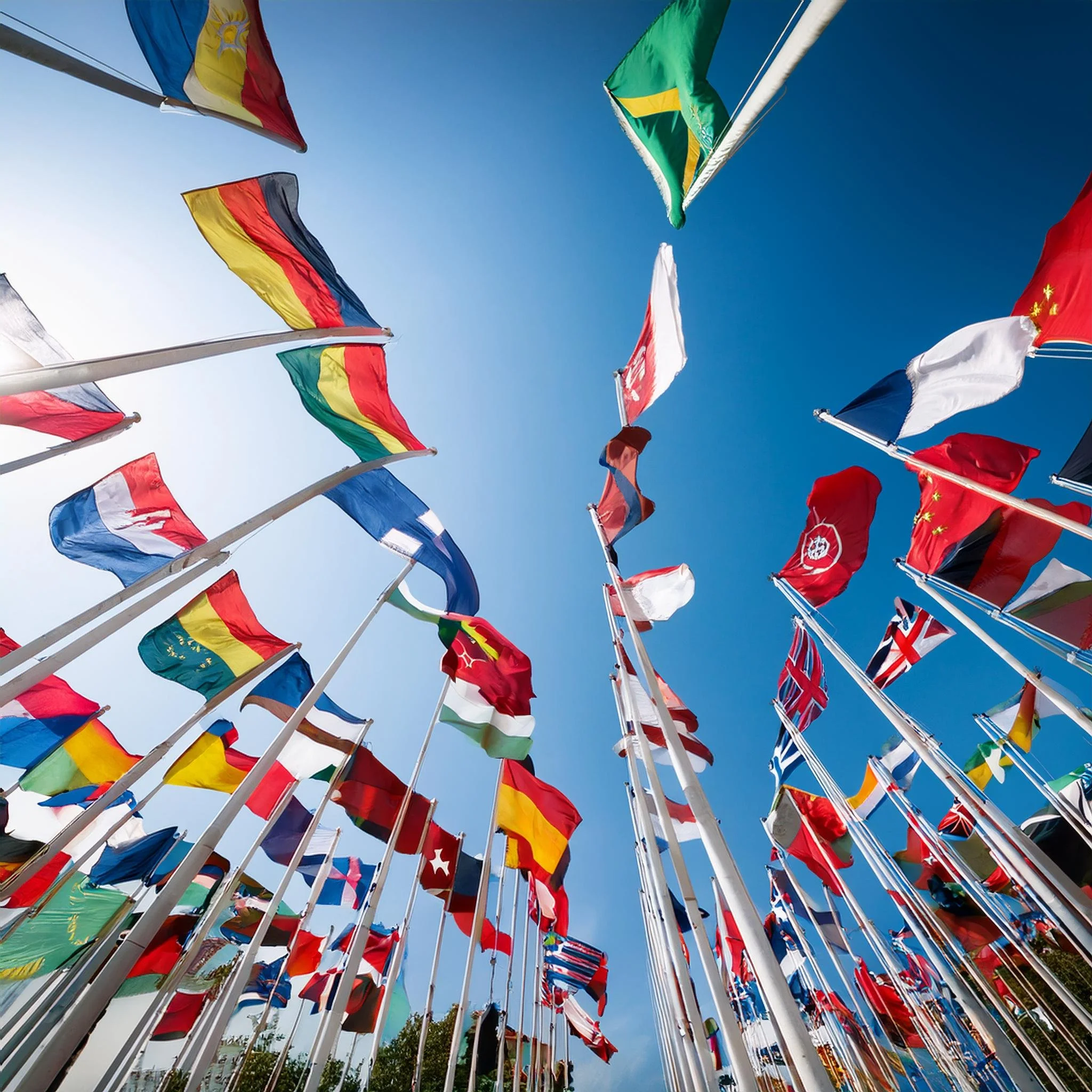 Flaggen unterschieldlicher Länder