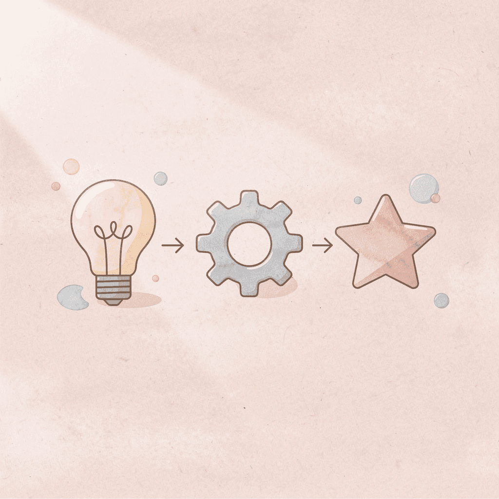 Three icons showing progression from test scores to data analysis to strategic action