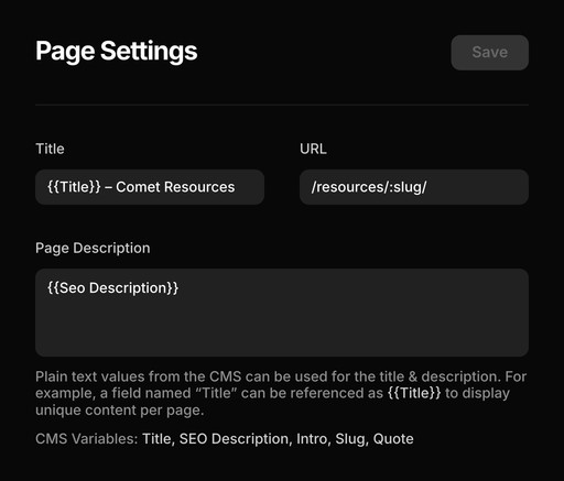 Automatic SEO in Framer