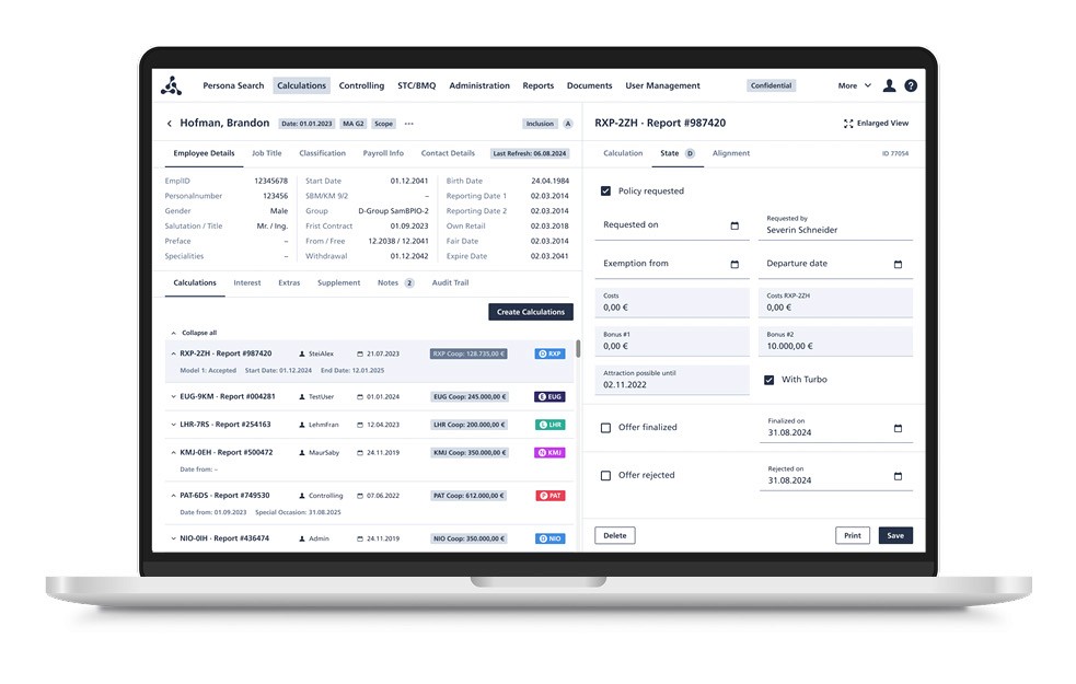 MockUp Calculation Tab Status