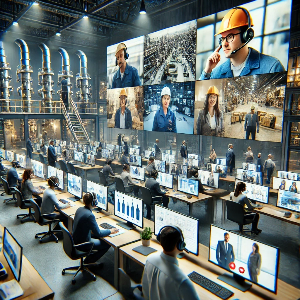 An illustratio of what a large scale video call centre could look like