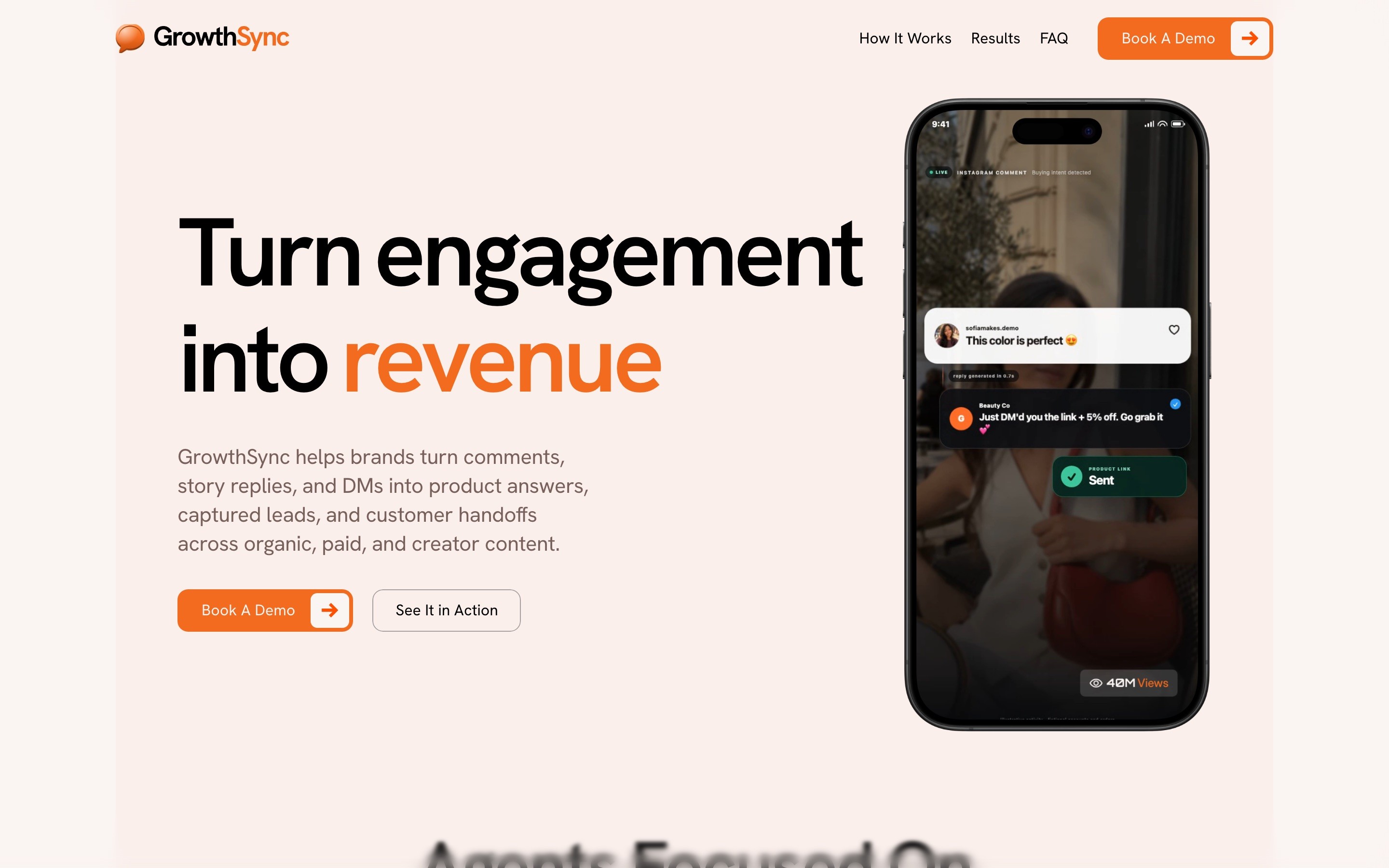 GrowthSync live website screenshot