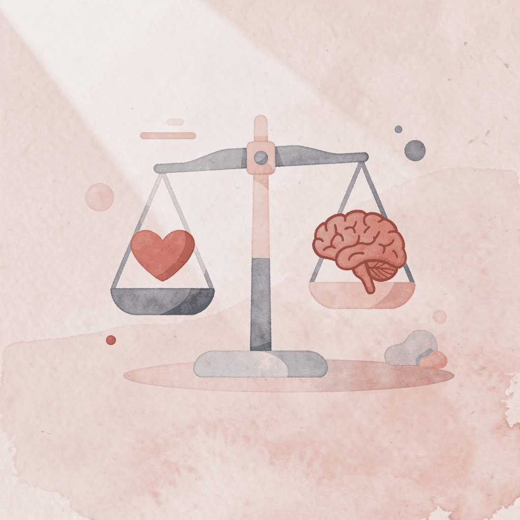 Balance scale comparing test scores to holistic profile