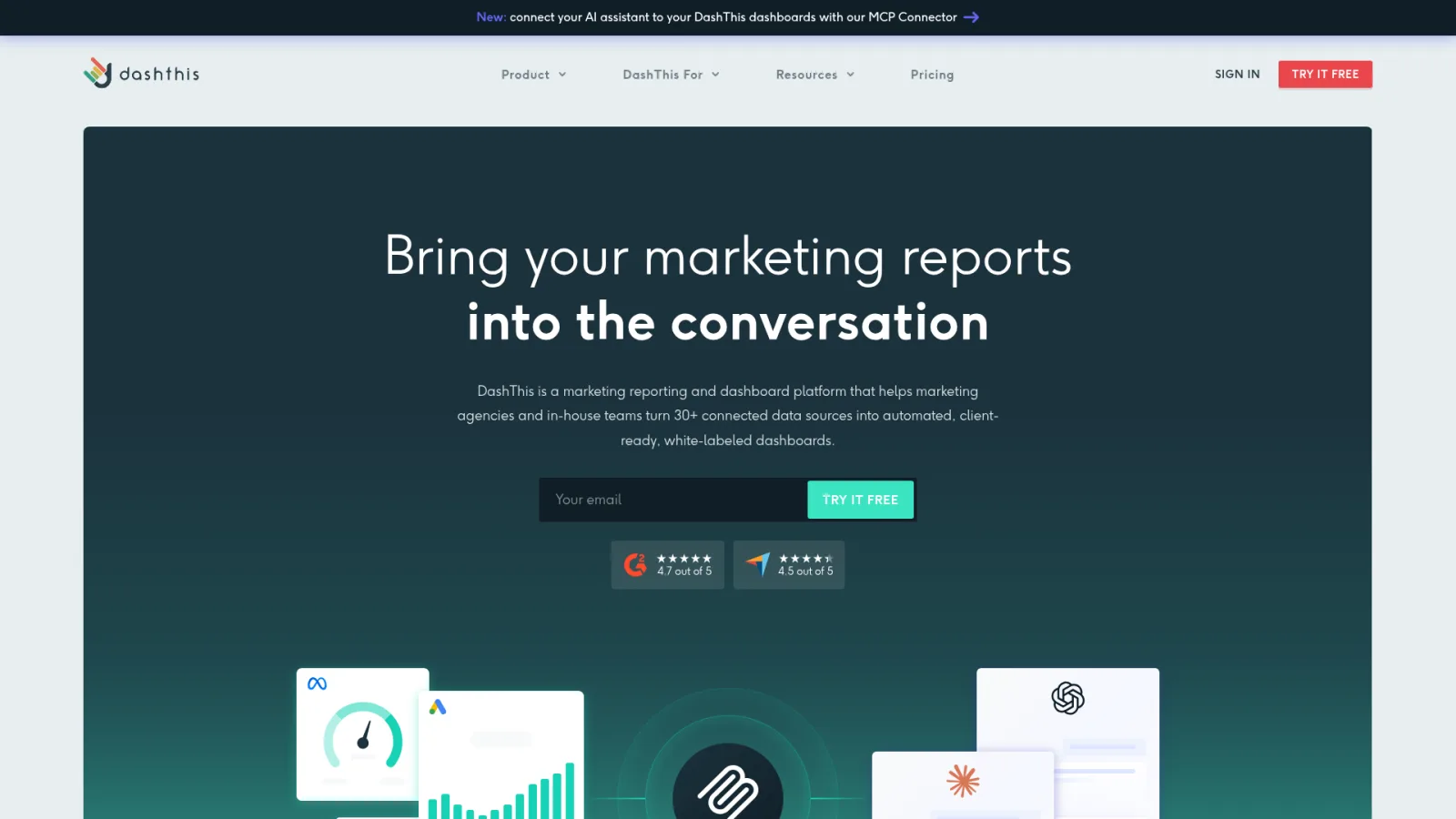 DashThis homepage