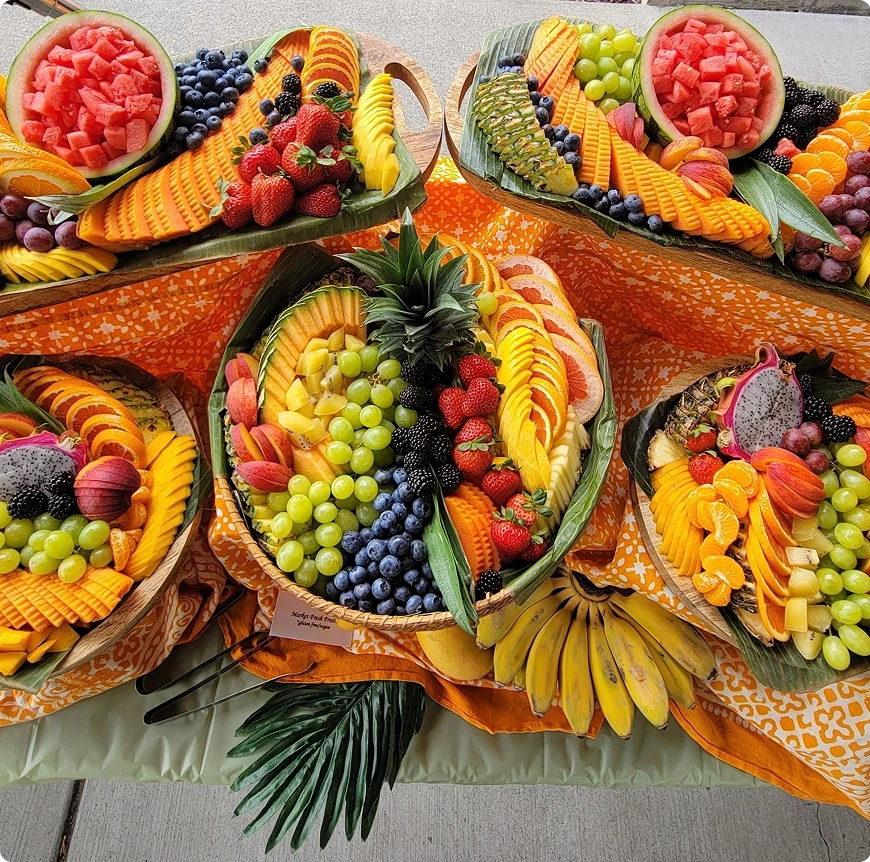 Unique Hawaiian pineapple bowls catering appetizer idea