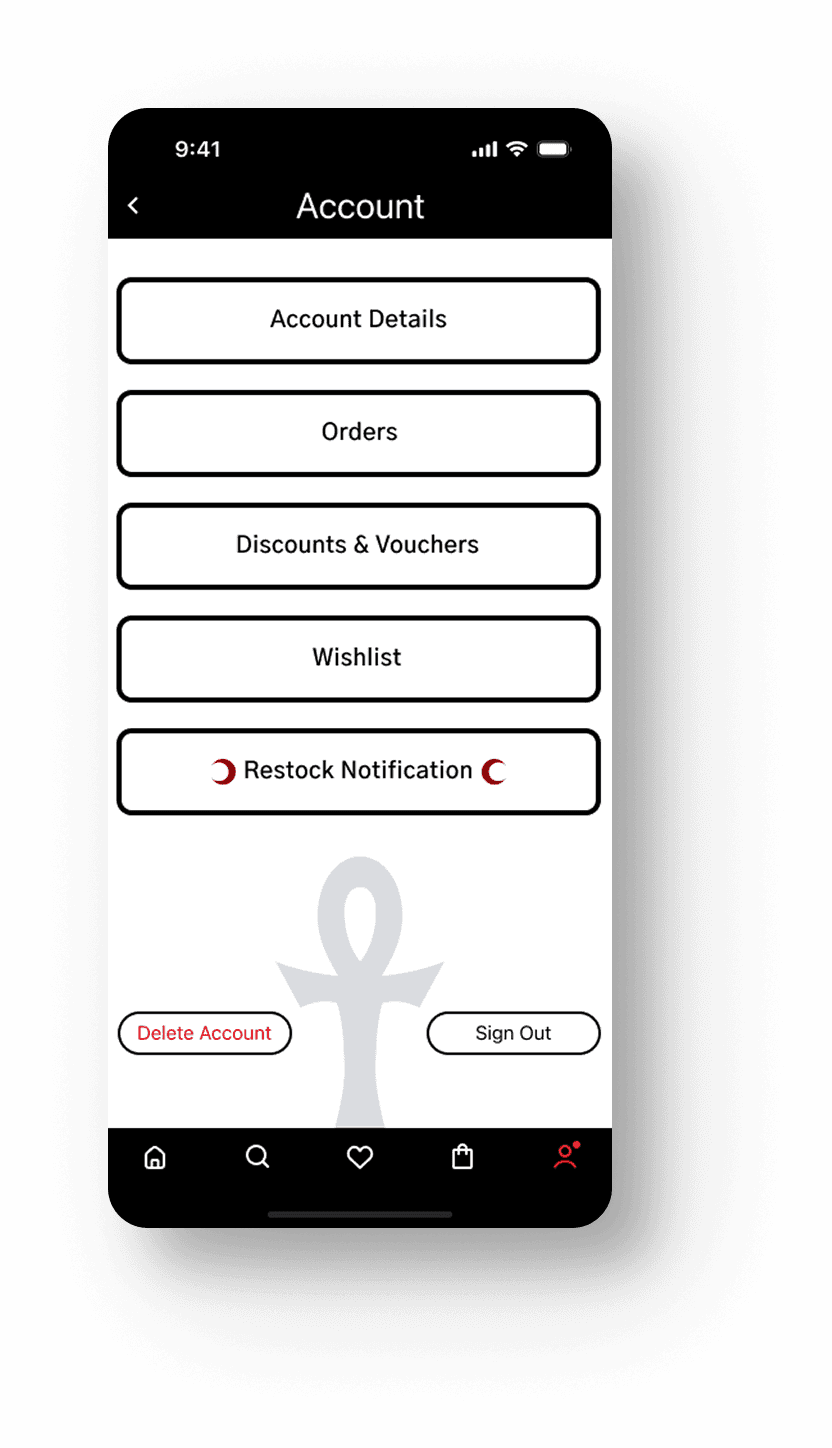 user info ios screen