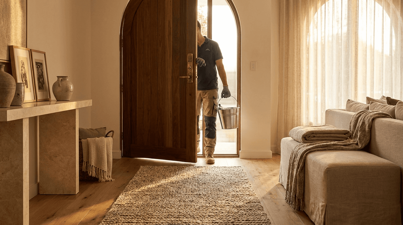Cleaner entering with a personal access code
