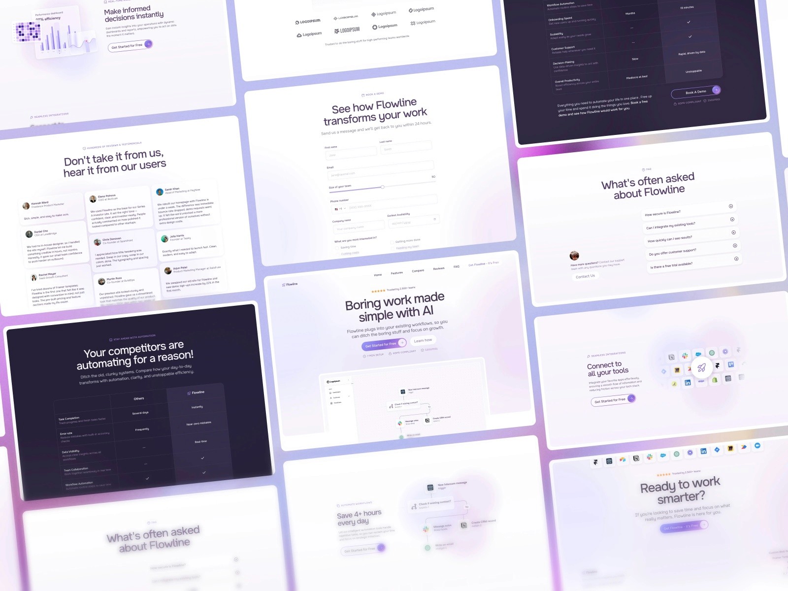 Flowline — 现代渐变 SaaS 产品官网设计灵感