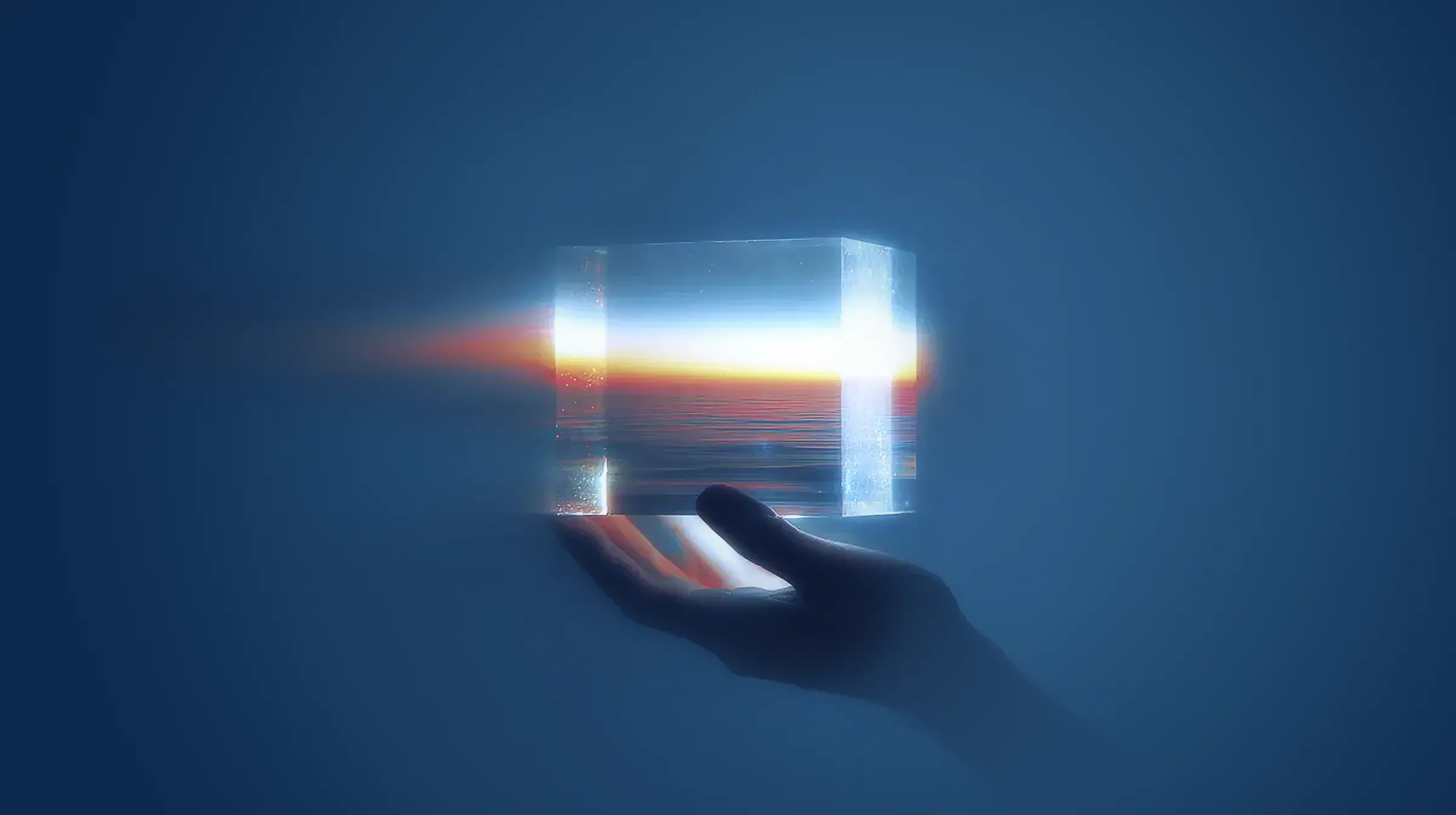 Blue and white tone, abstract computer chip stretching image