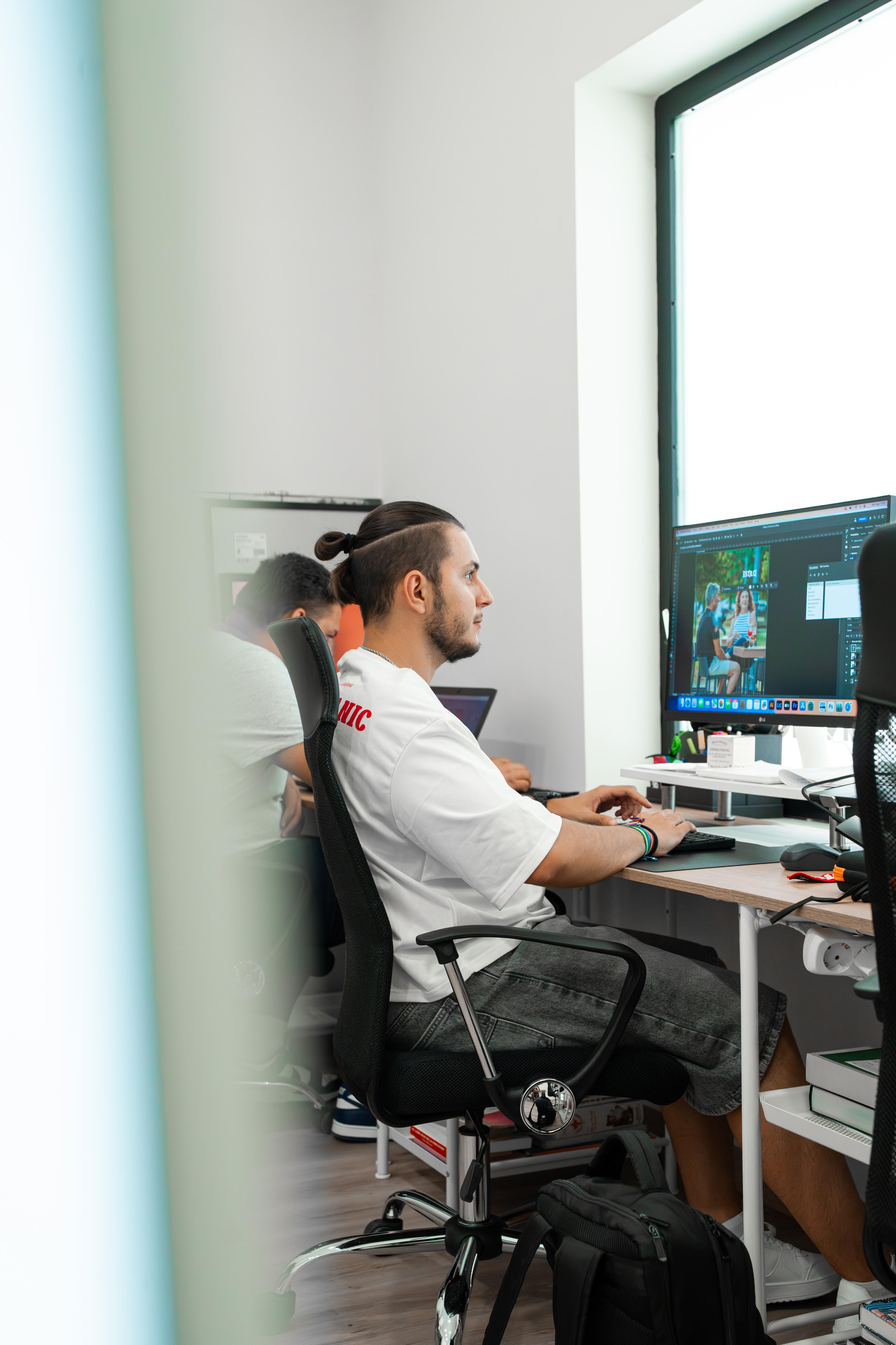 Women watching her laptop