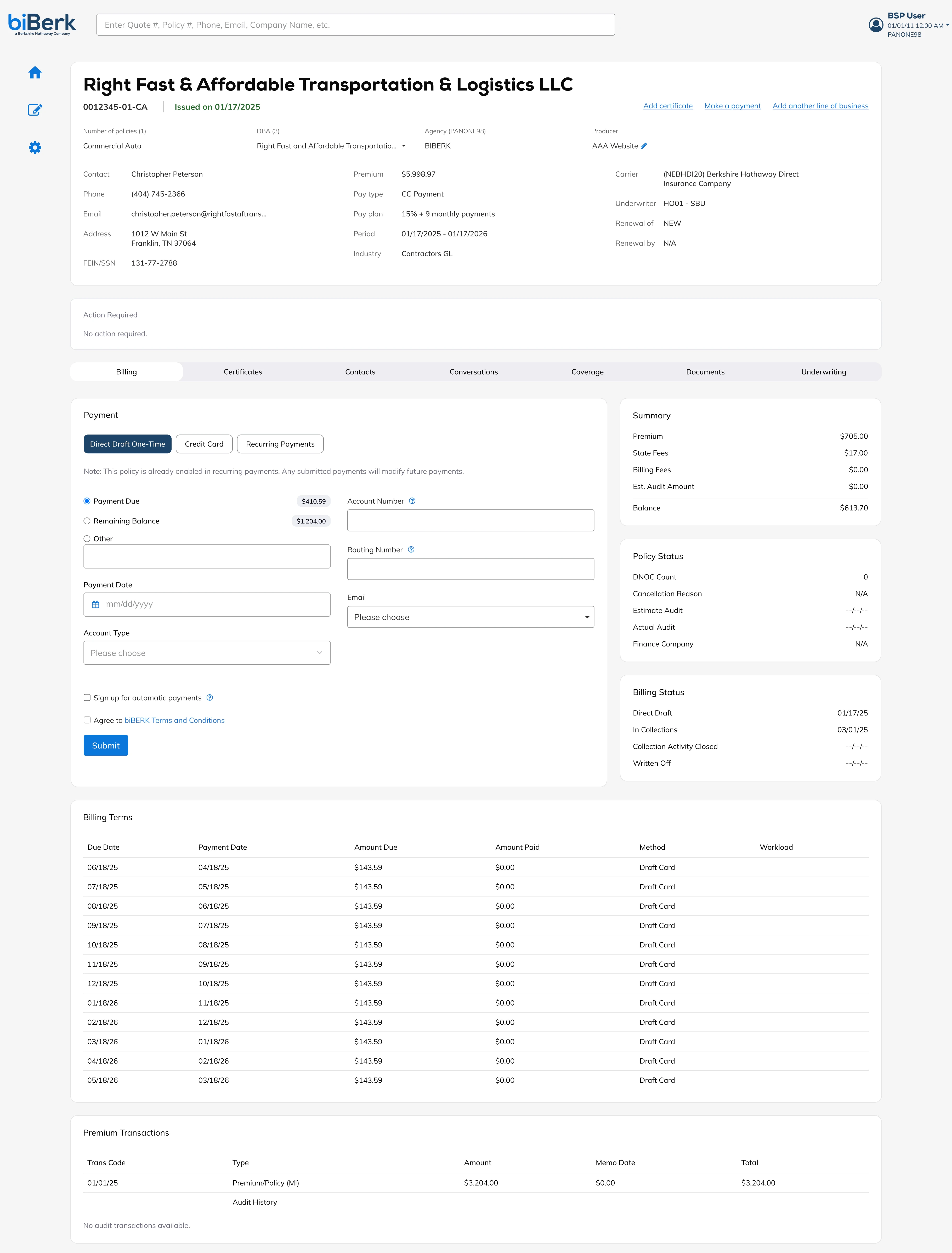 Overhauled BSP internal tool: request queue with completeness checks and a document compiler panel with a one-click compile button and Salesforce logging toast