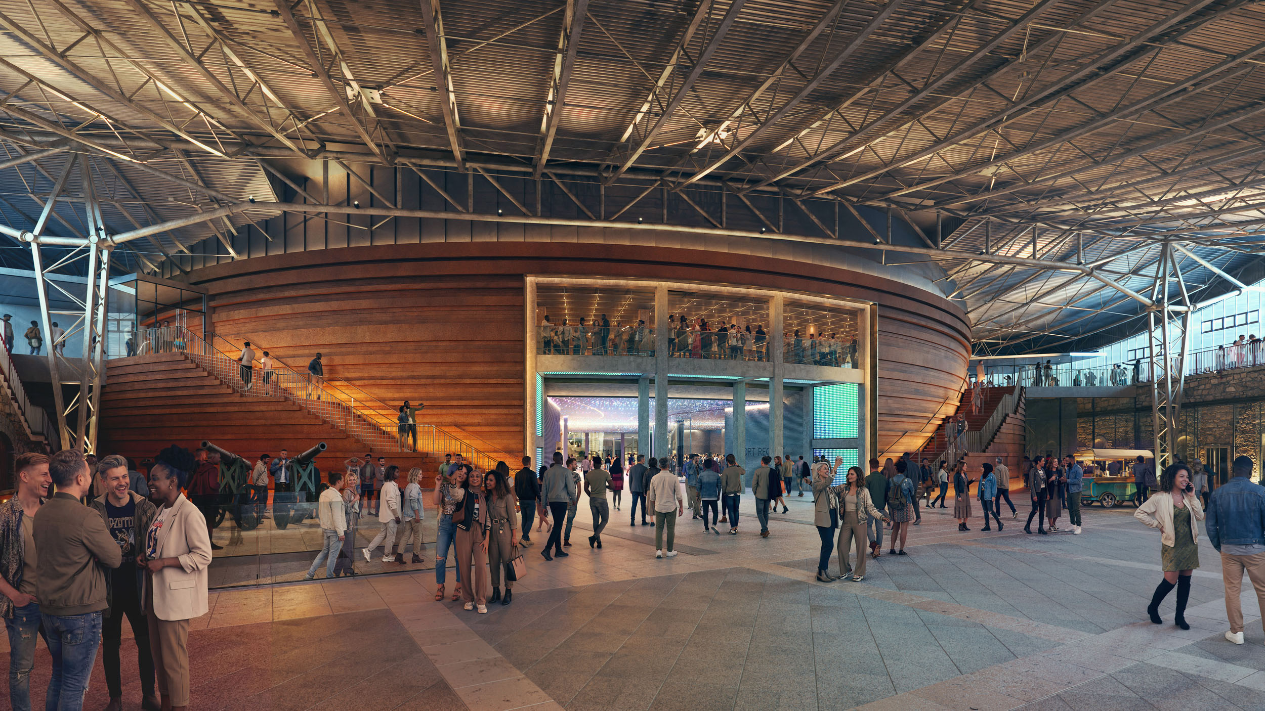 Architectural CGI of a modern interior space.