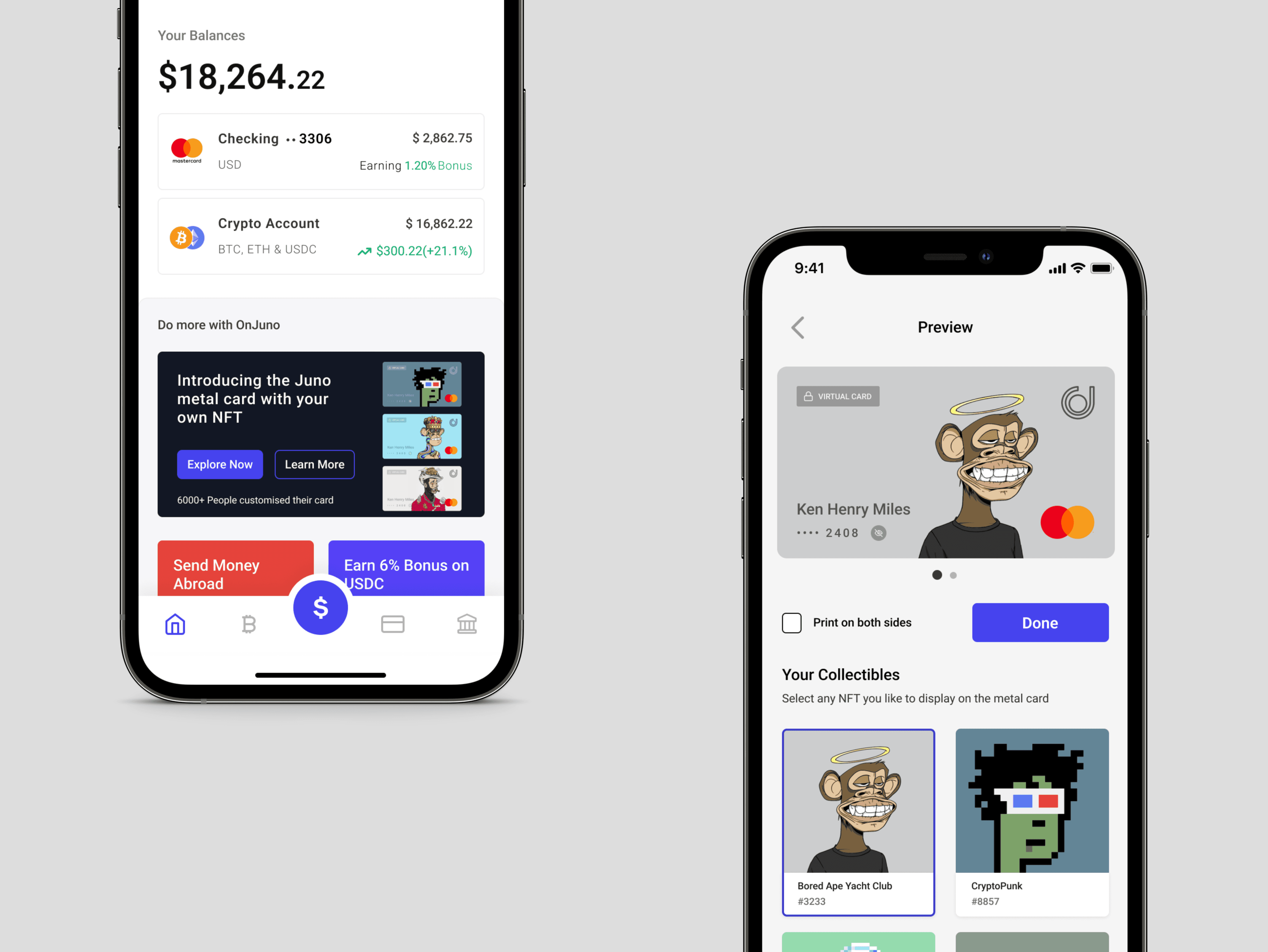 Customize and print NFTs on credit cards.