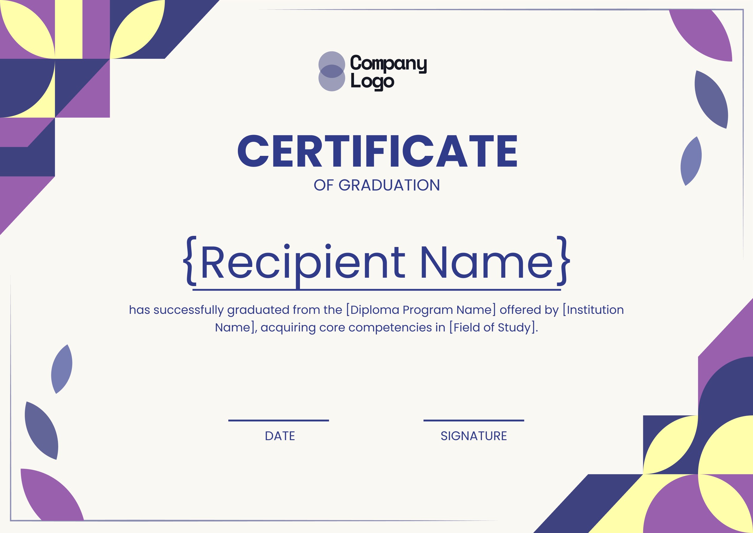 Wauld - Professional and sophisticated graduation certificate for college diploma