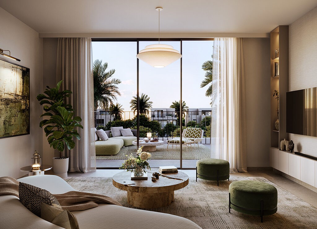 Living area leading to a scenic terrace. Expert real estate guidance for buyers at Salva the Heights.