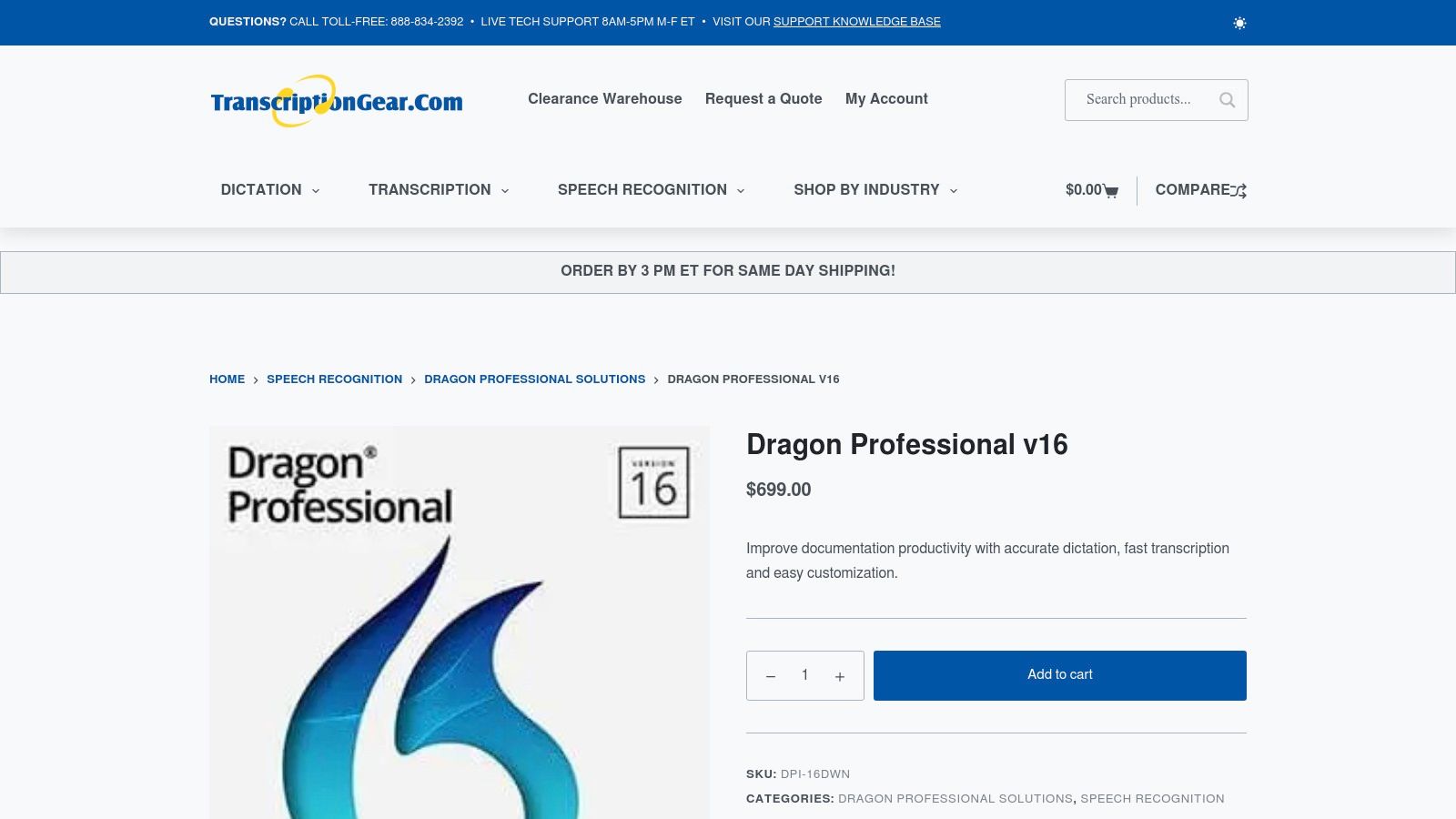 TranscriptionGear (authorized Dragon retailer)