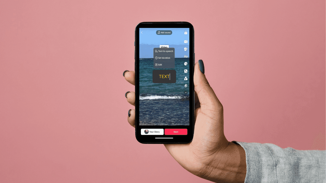 Editing text on a smartphone video - How to Do Text to Speech on TikTok