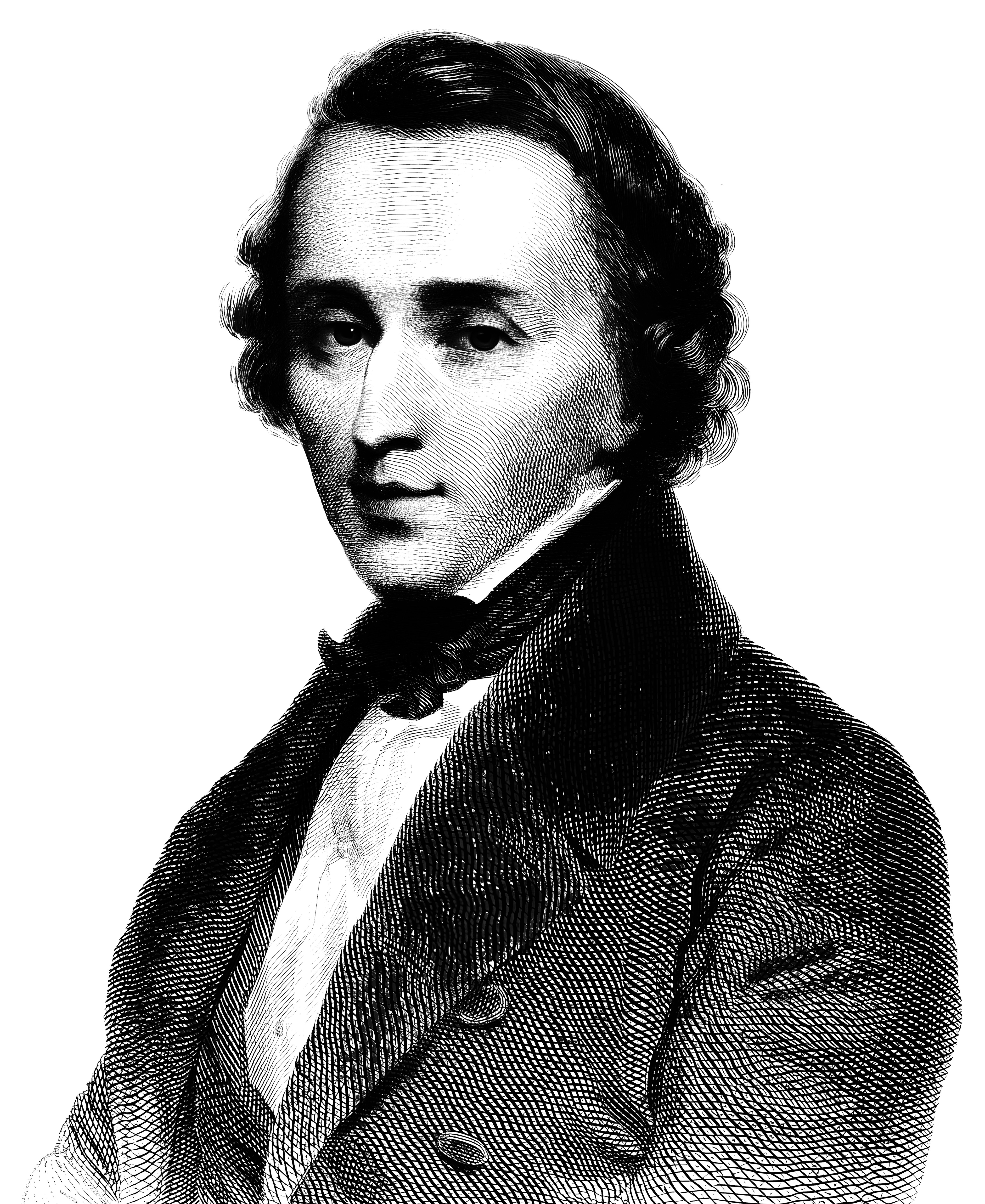Black and white photo of Frederic Chopin