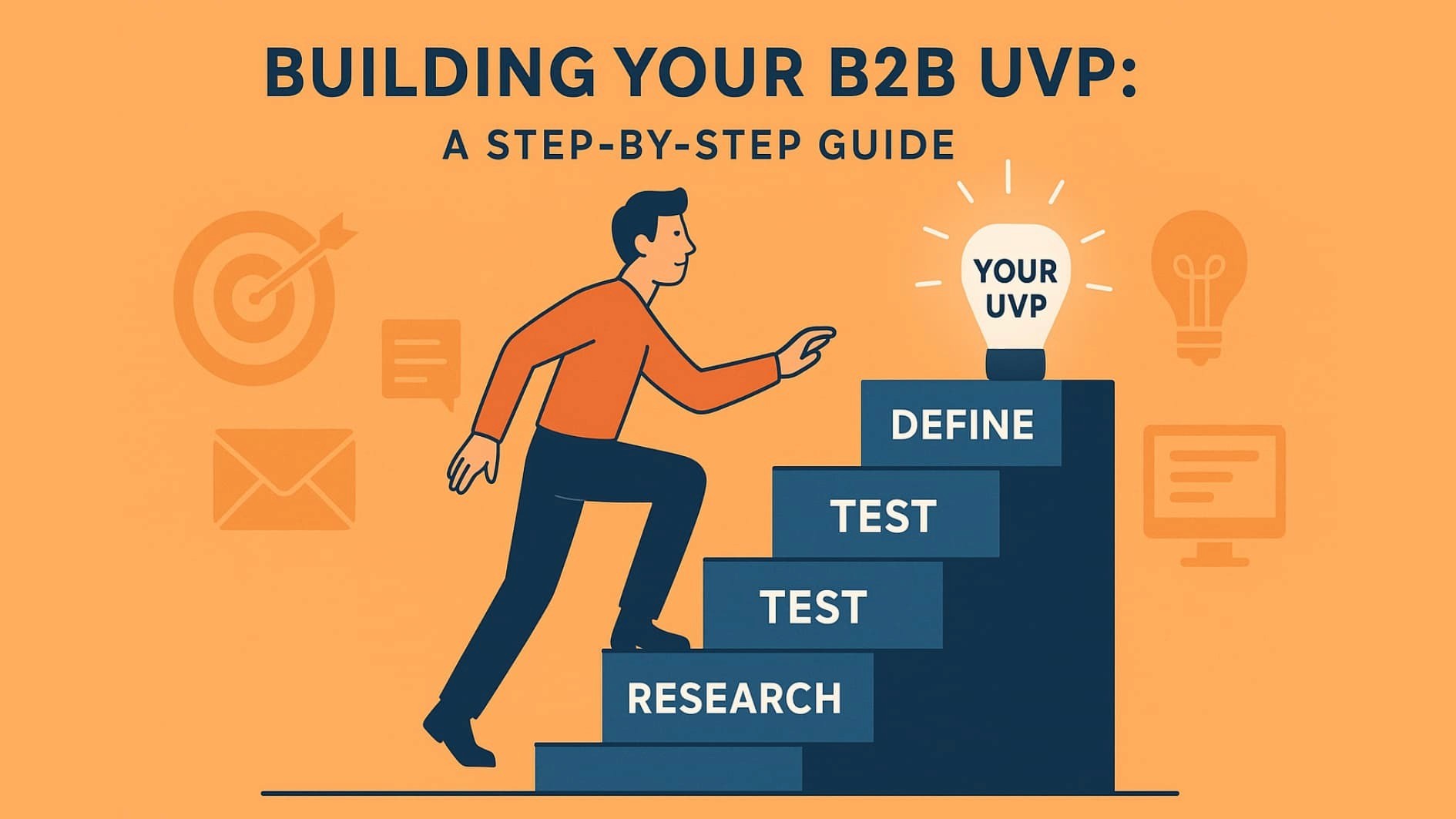Step-by-step process illustration of building Digital Marketing B2B UVP Examples using a visual ladder guide.