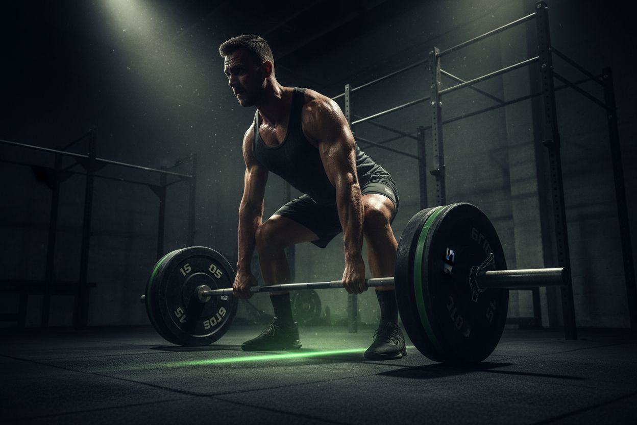 Person performing a deadlift