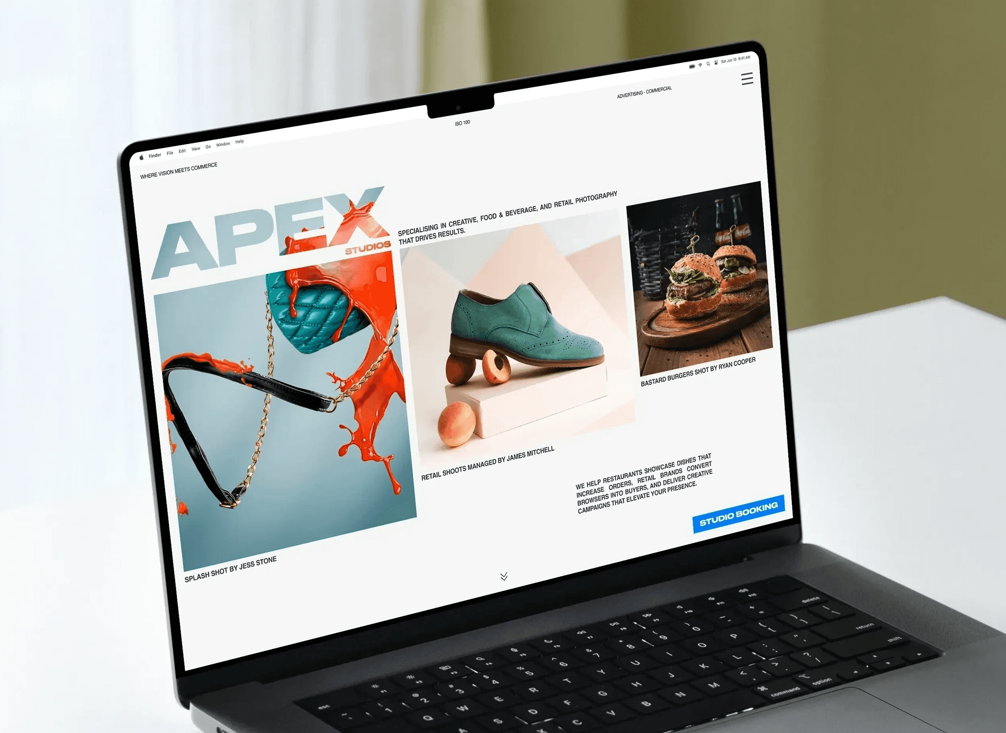 Advertising photography website design