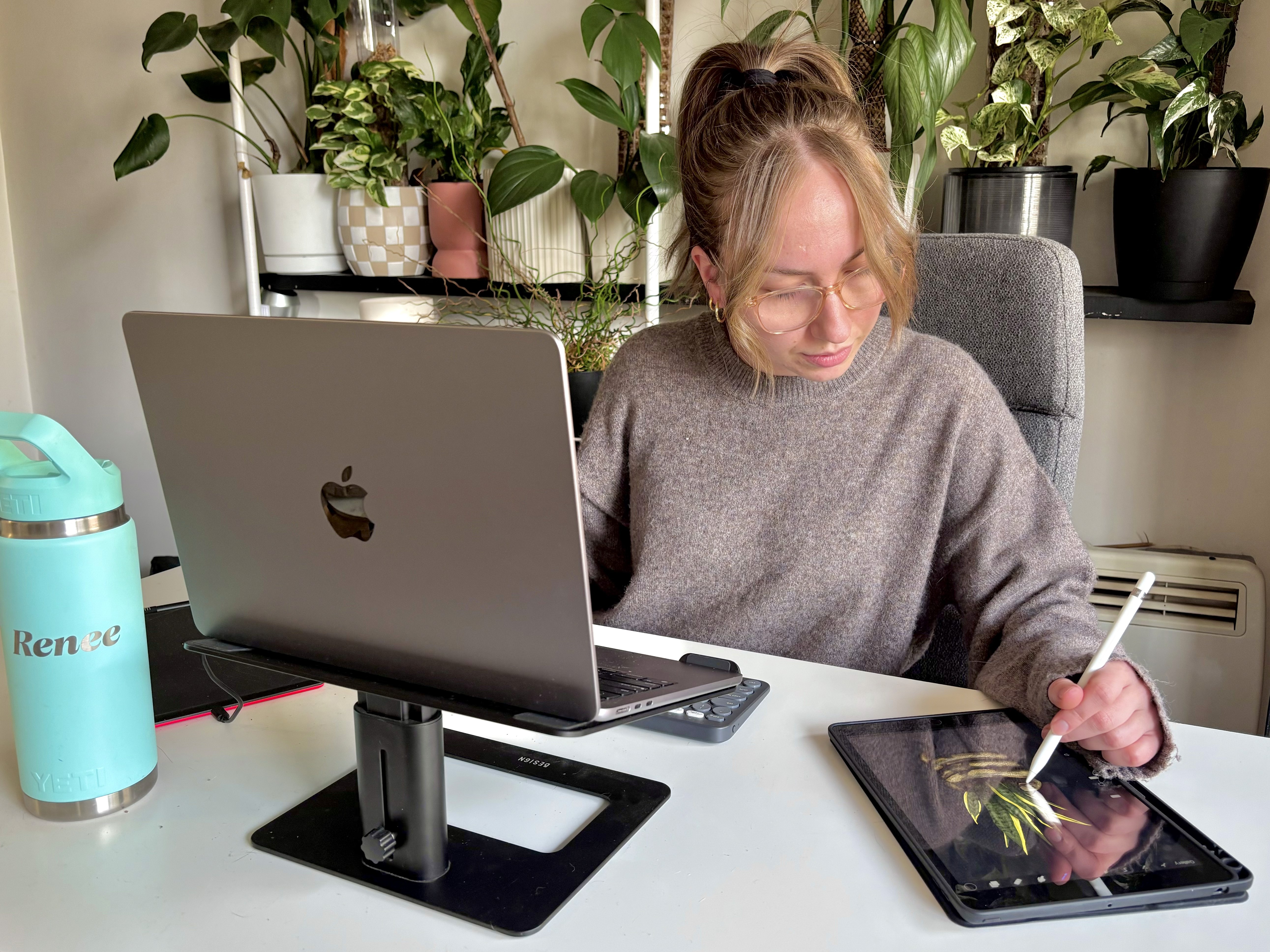 Woman with color palette