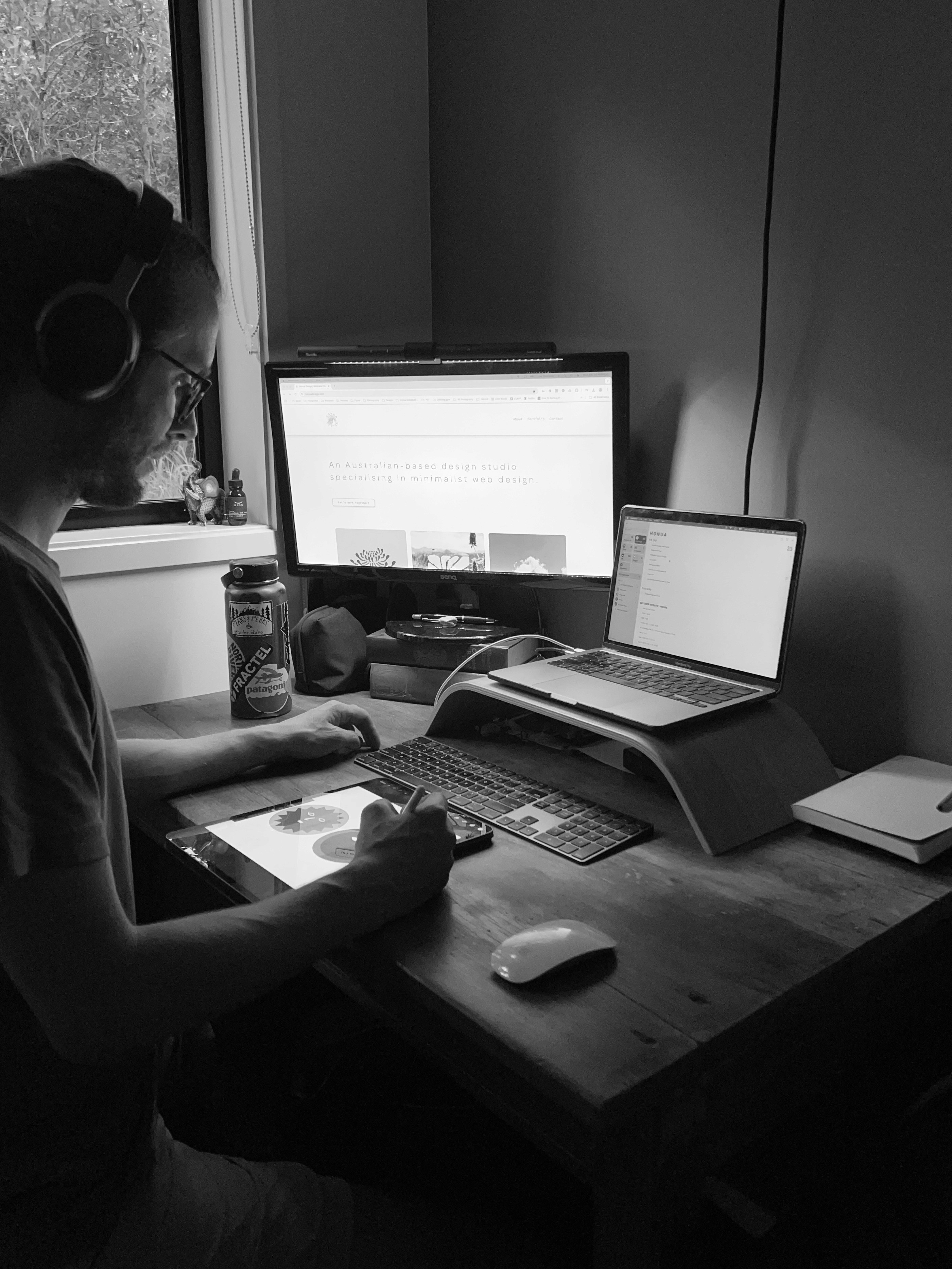 Designer sitting at a desk