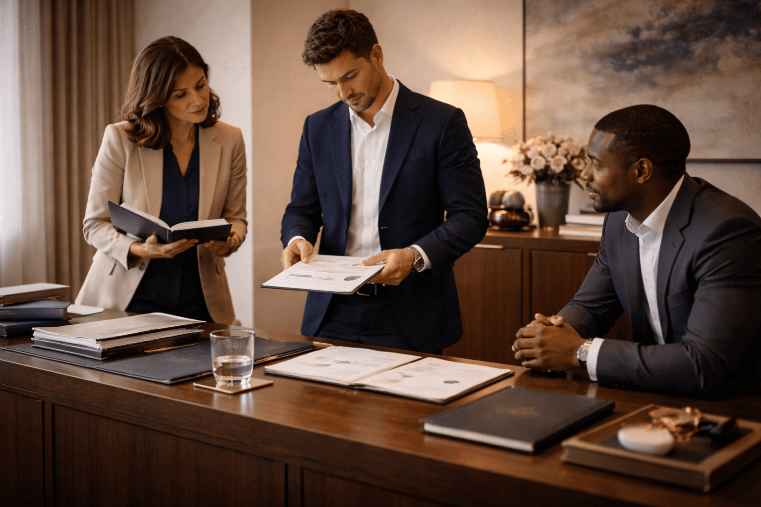 man wearing gray polo shirt beside dry-erase board