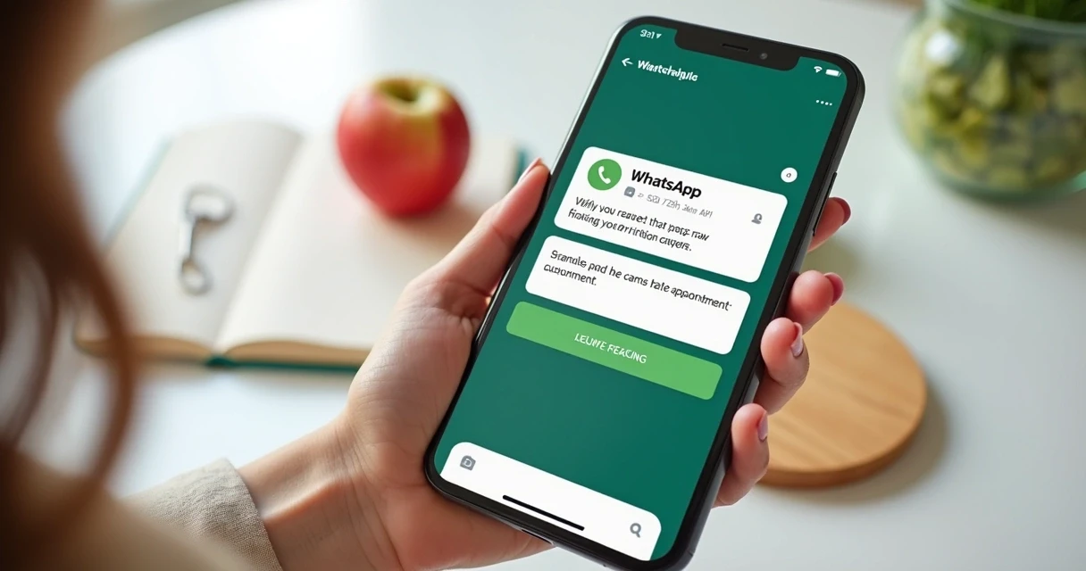 Mensagem de lembrete de consulta enviada por WhatsApp 
