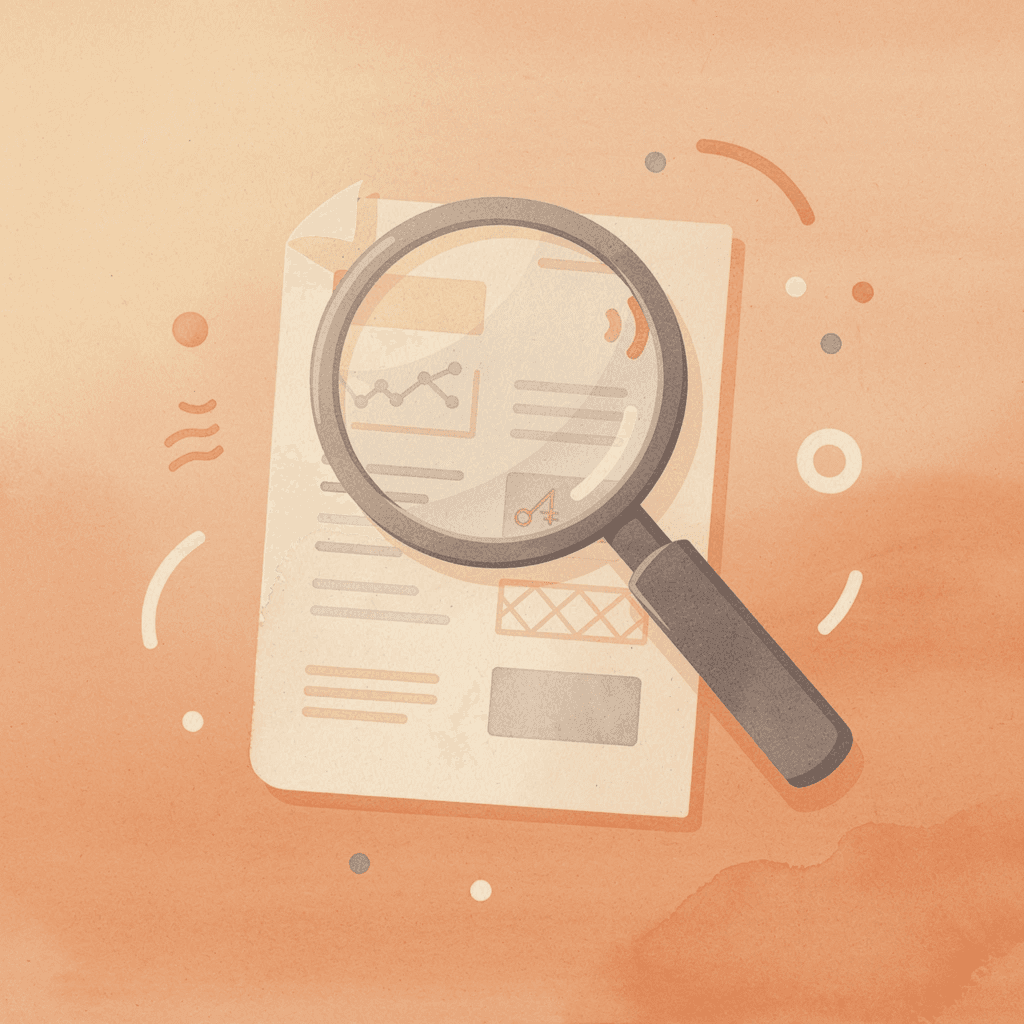 Magnifying glass examining website elements to reveal hidden technical issues