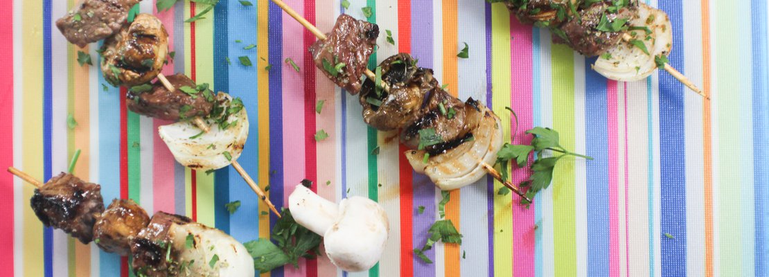 steak mushroom skewers