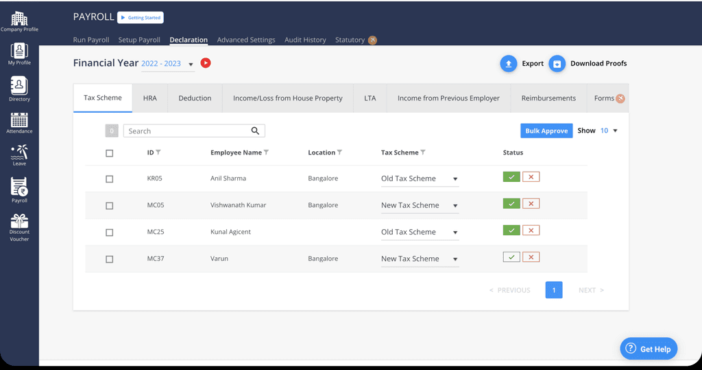 hrone dashboard