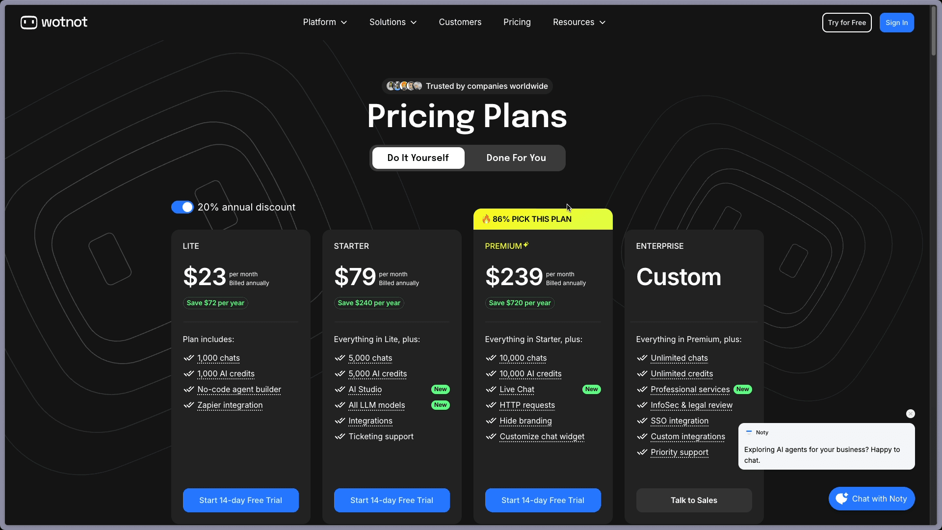 WotNot Pricing
