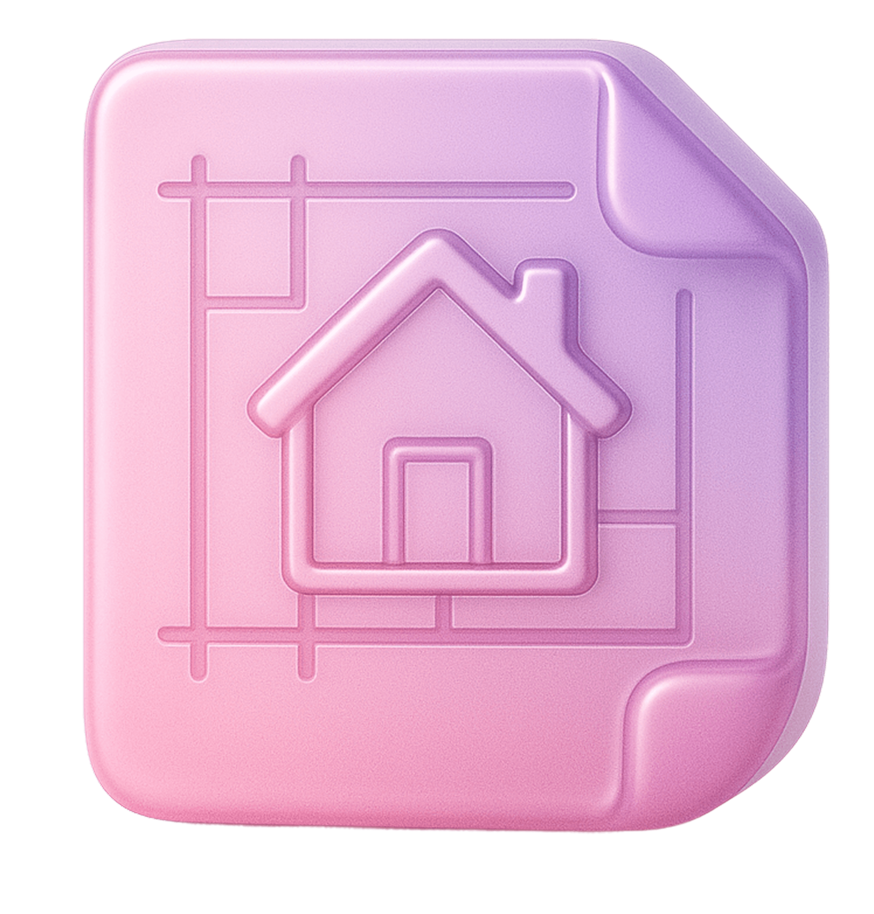 A 3D image with simple deals brand color to represent new constructed home