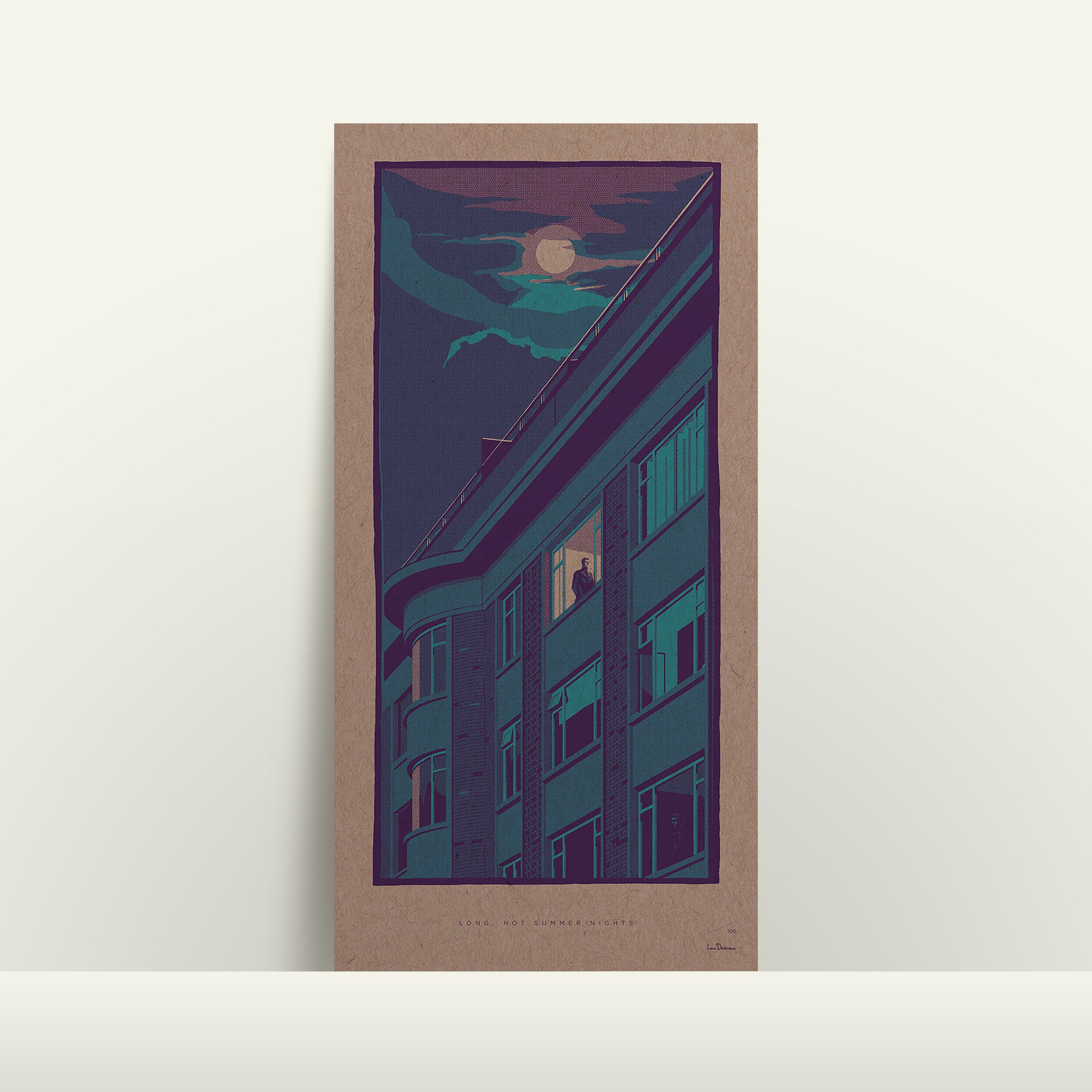 Limited edition signed screenprint of residential block in central London