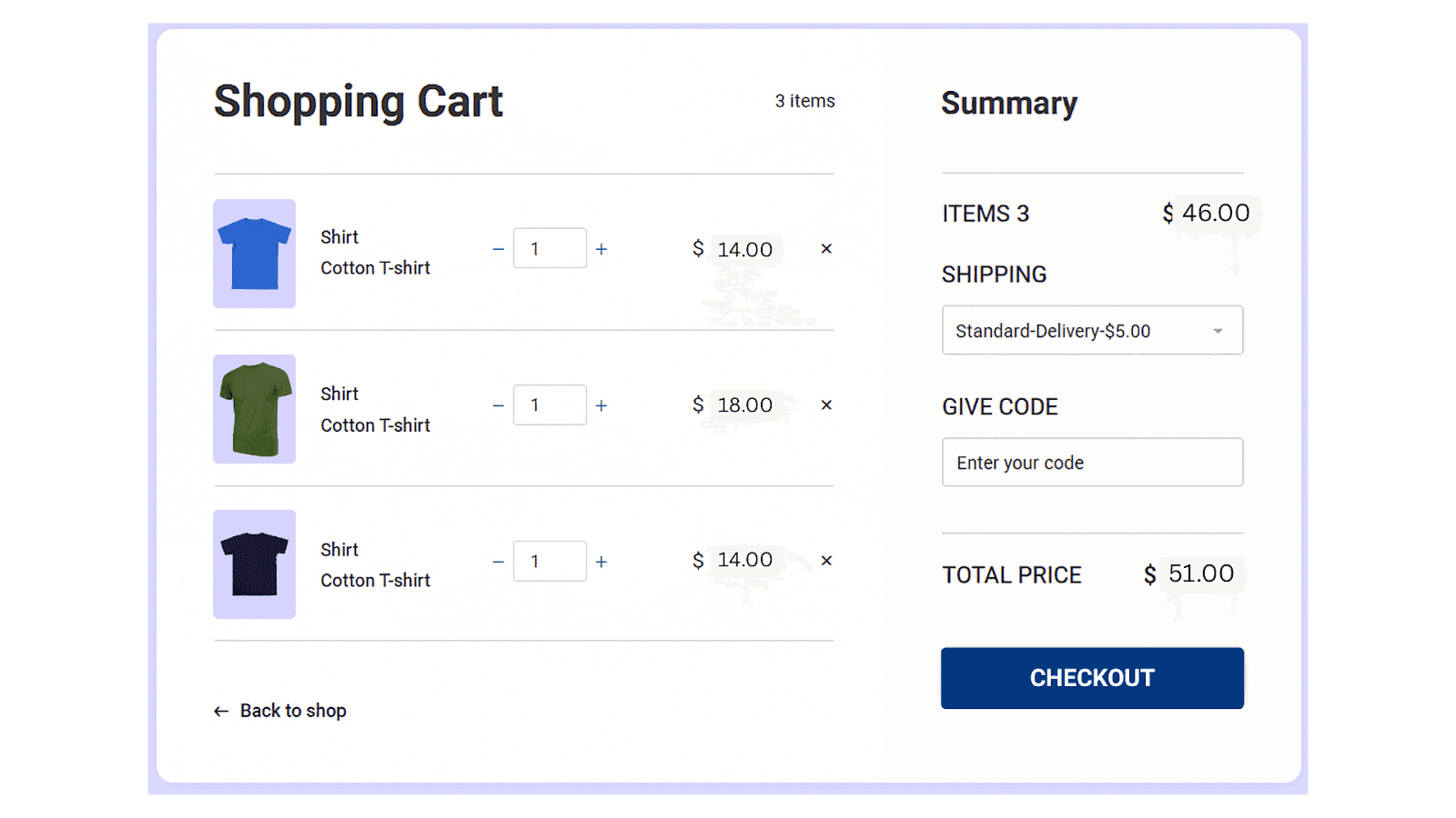 Shopping Cart Checkout