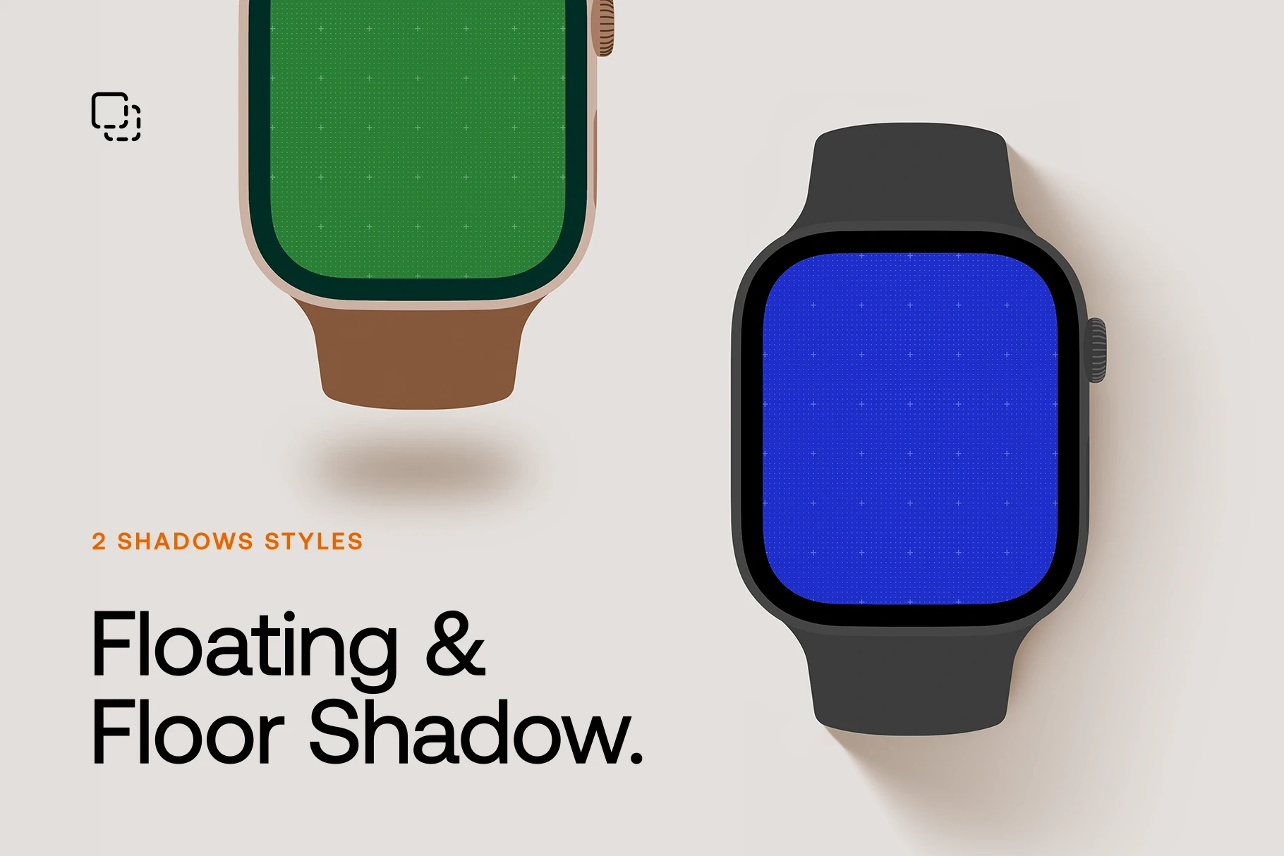 Apple Watch Series 11 vector mockups featuring floating and floor shadow presentation styles.