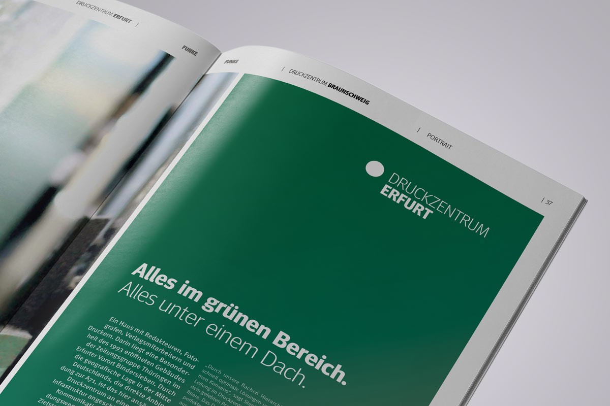 Imagebroschüre im Zeitungsformat – produziert auf hauseigenen Druckmaschinen