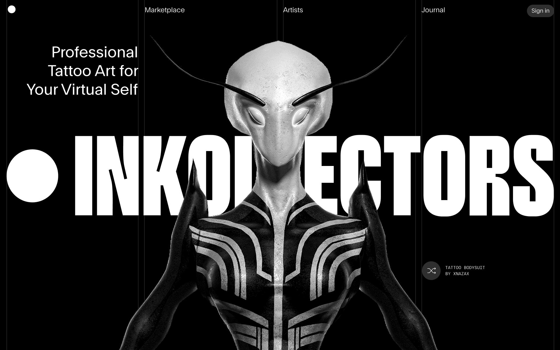INKOLLECTORS homepage landing tattooed avatar