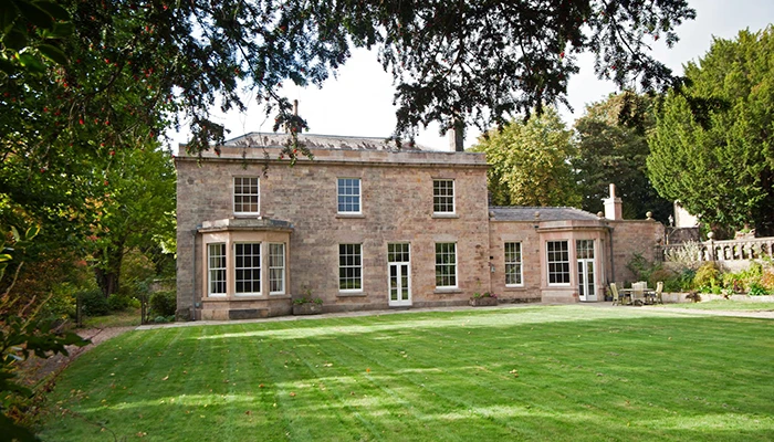 Back garden view of popular derbyshire tour accomodation Darley House