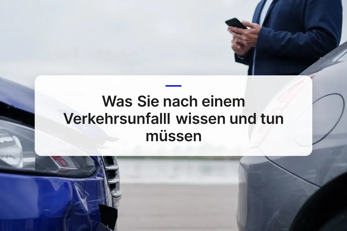 verkehrsunfalll Übersicht mit Absicherung der Unfallstelle
